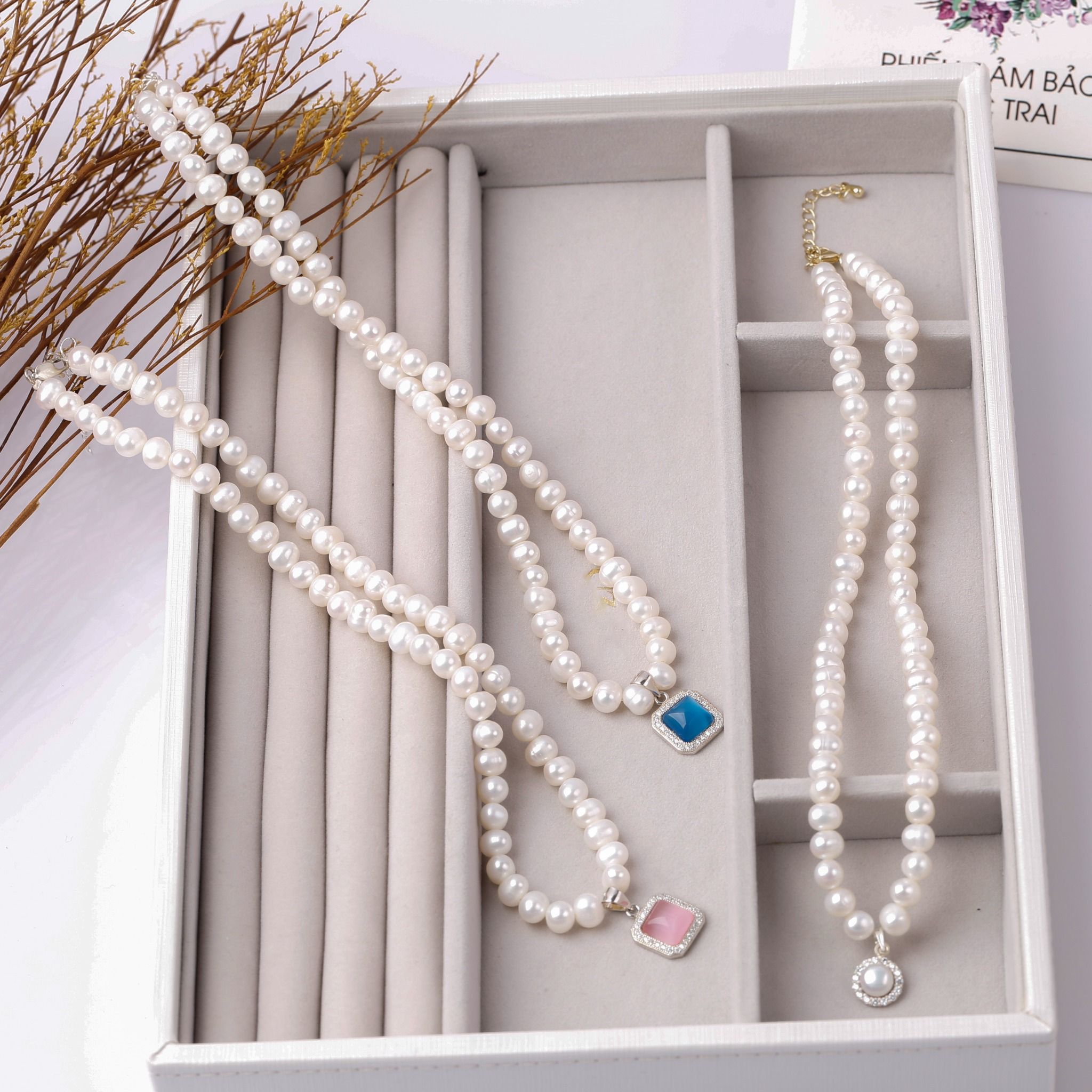 Vòng cổ Choker thời thượng Ngọc Trai Opal