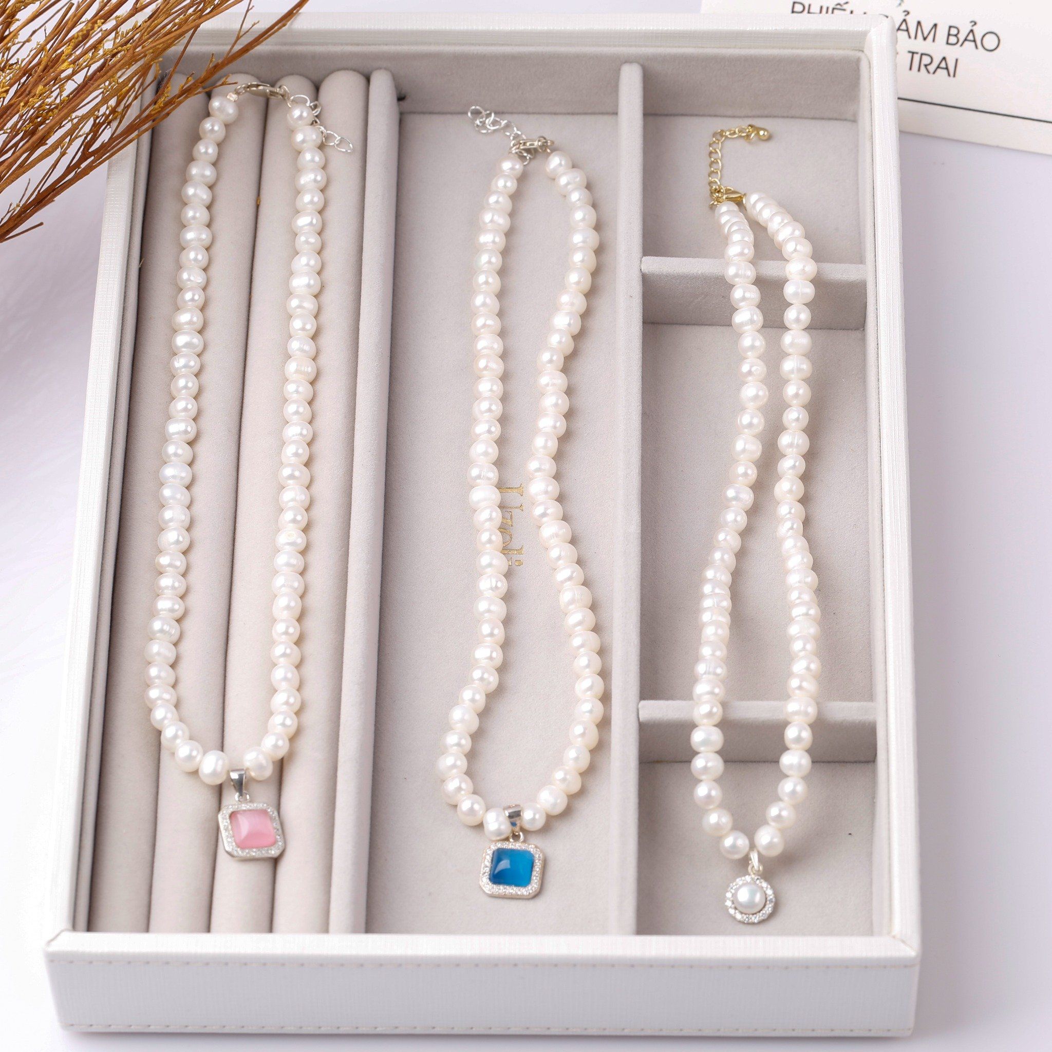 Vòng cổ Choker thời thượng Ngọc Trai Opal