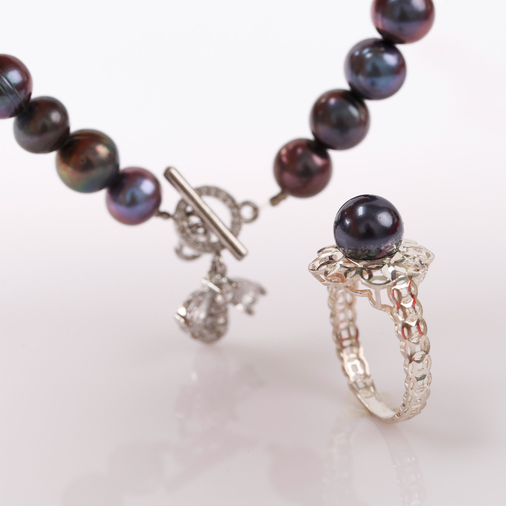 VÒNG TAY VÀ HOA TAI / NHẪN THƯƠNG HIỆU OPAL , QUÀ TẶNG DÂY CHUYẾN BẠC ĐÍNH 1 VIÊN NGỌC TRAI