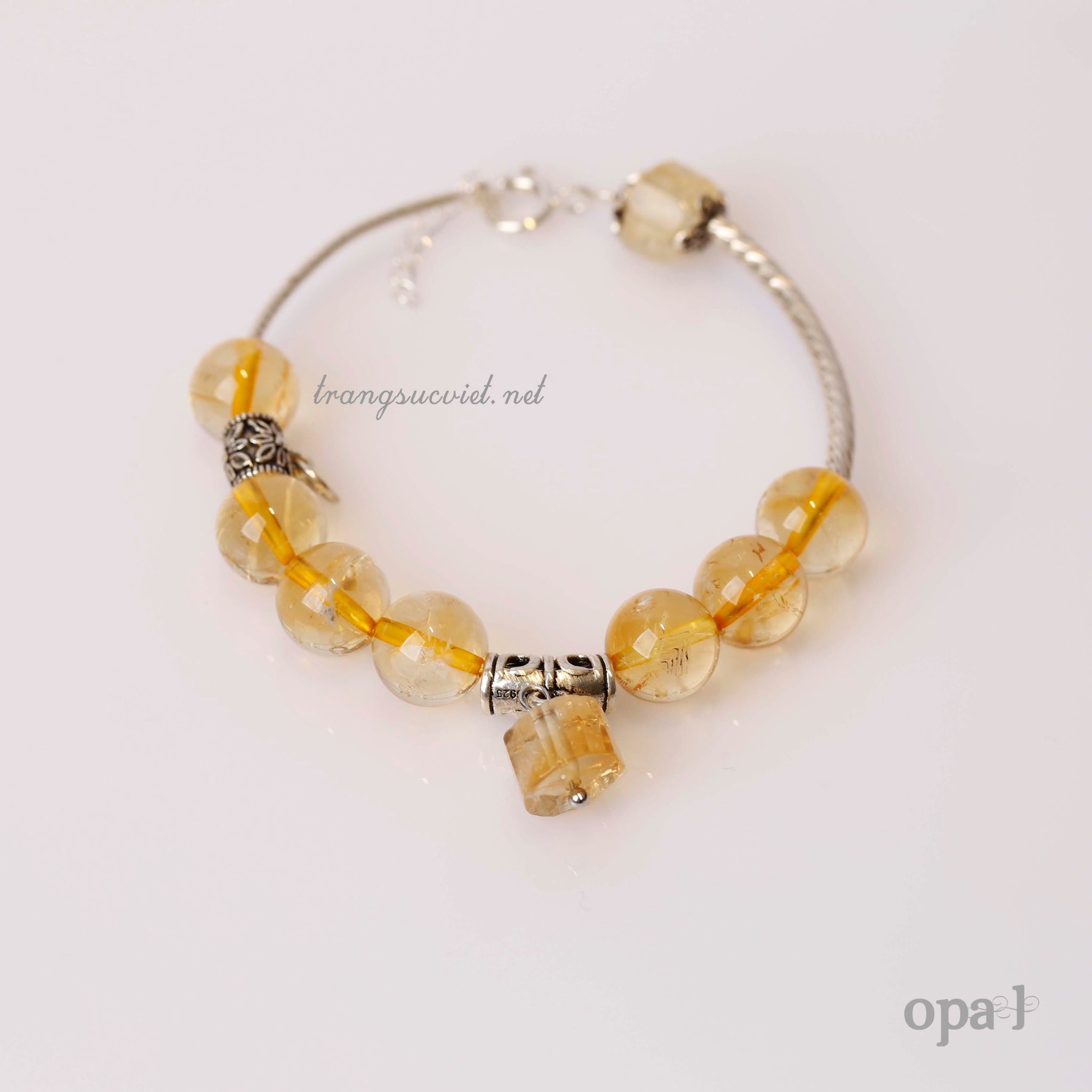 Vòng tay đá Citrine (Thạch anh vàng) trẻ trung