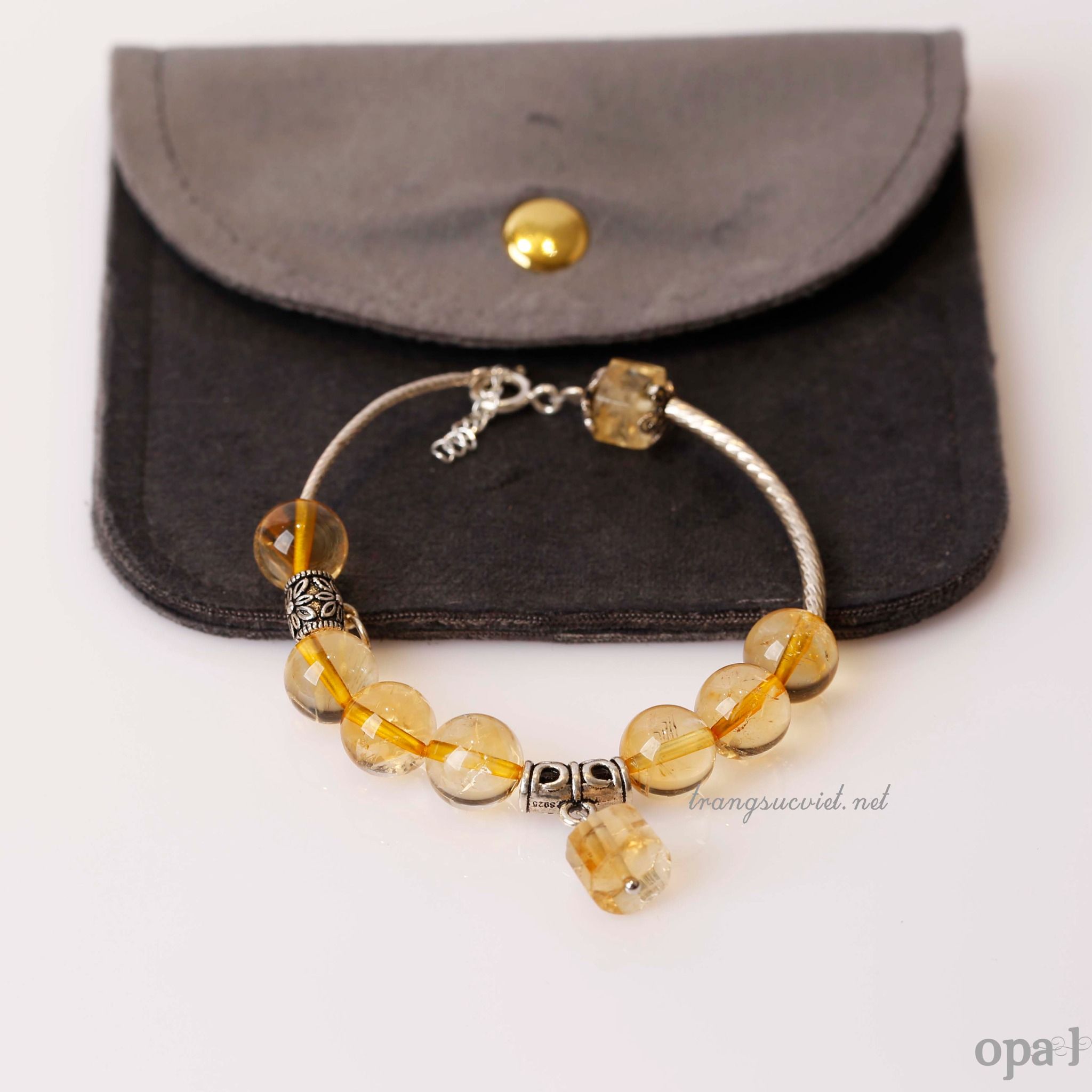 Vòng tay đá Citrine (Thạch anh vàng) trẻ trung
