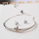  Bộ lắc tay và hoa tai bạc thiết kế phong cách hiện đại , trẻ trung thương hiệu Opal 