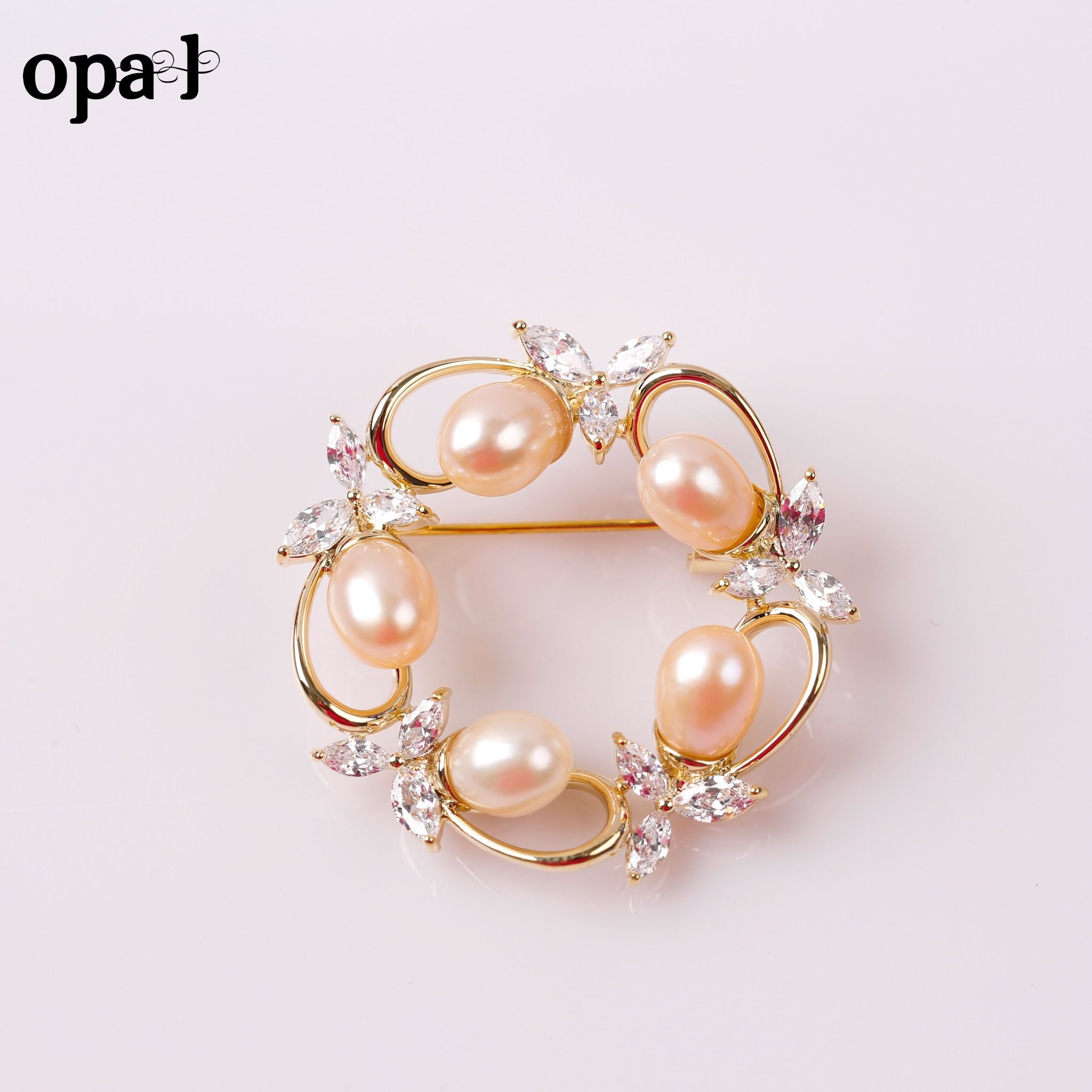  cài áo thiết kế phong cách thanh lịch đính ngọc trai thật thương hiệu Opal 