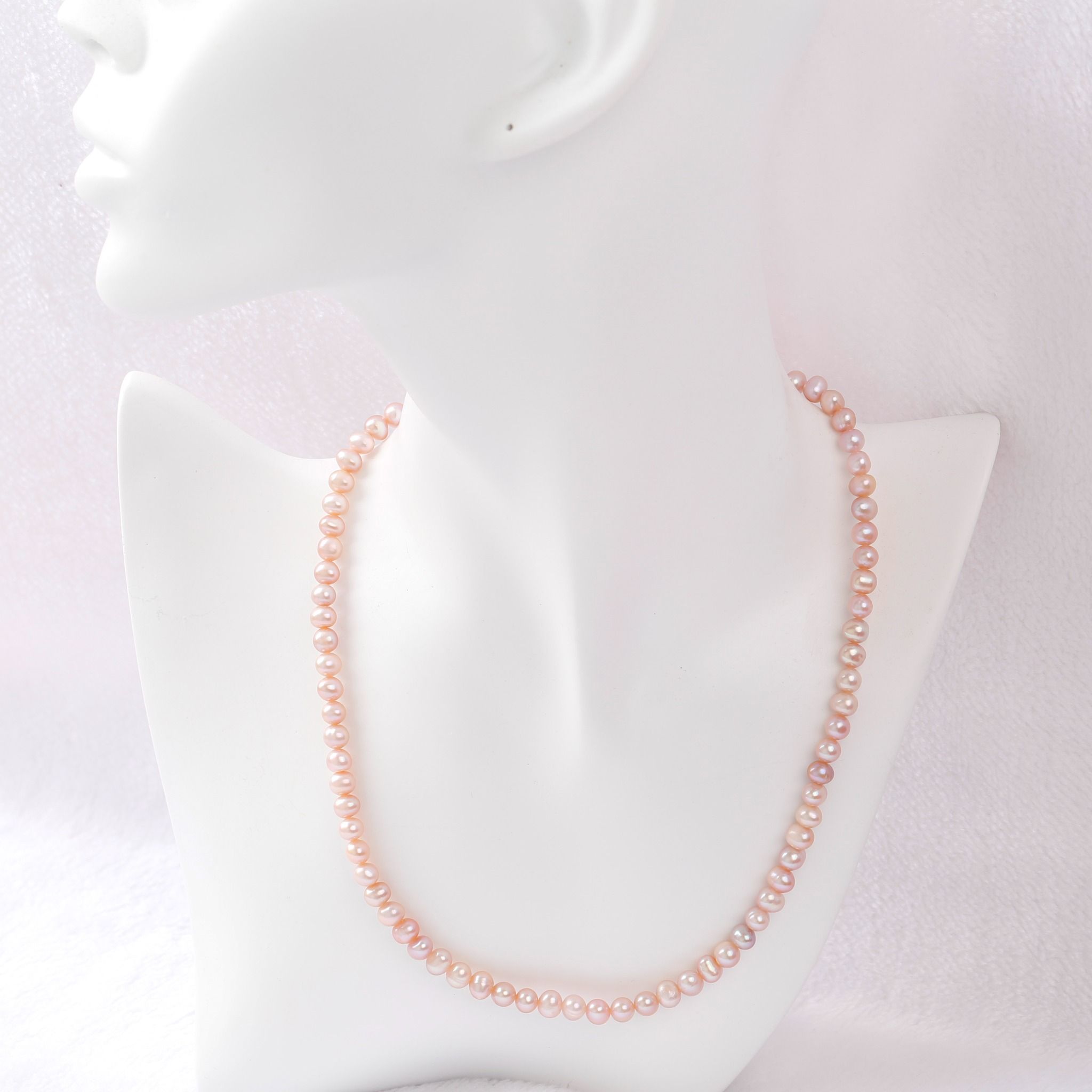 Vòng cổ Ngọc Trai nước ngọt ánh tím hồng , 81 hạt ngọc 5,6li thương hiệu Opal
