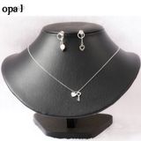  Bộ dây chuyền và hoa tai Bạc Love , thương hiệu Opal 