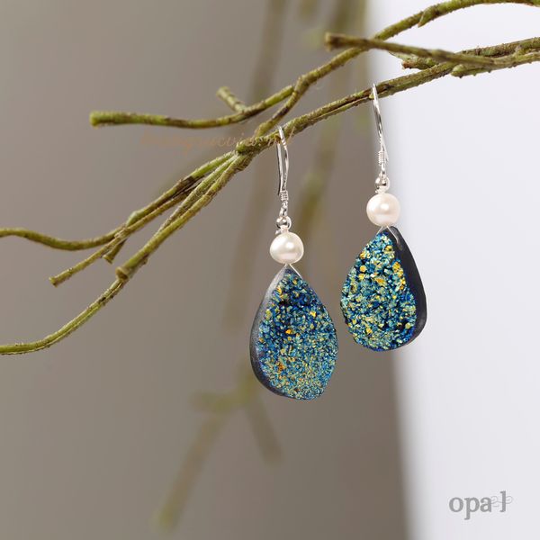  Hoa tai và dây chuyền đá tự nhiên handmade thương hiệu Opal 