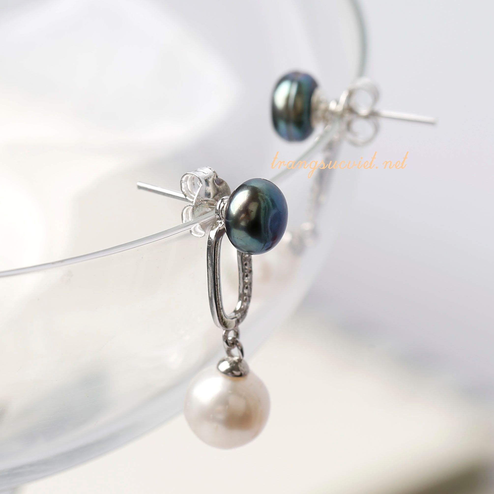 Hoa tai ngọc trai 2 trong 1 phong cách thời trang trẻ trung thương hiệu Opal