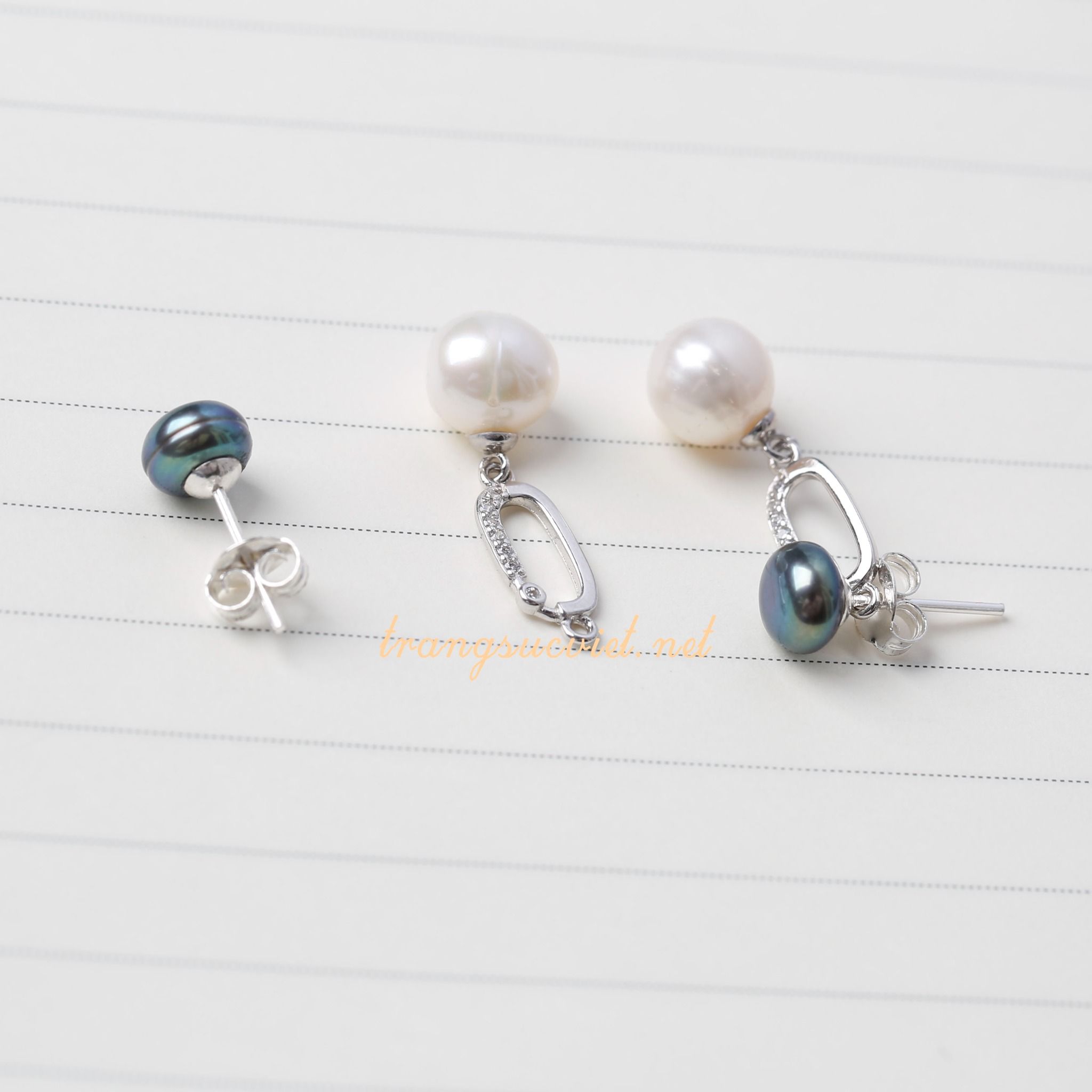 Hoa tai ngọc trai 2 trong 1 phong cách thời trang trẻ trung thương hiệu Opal