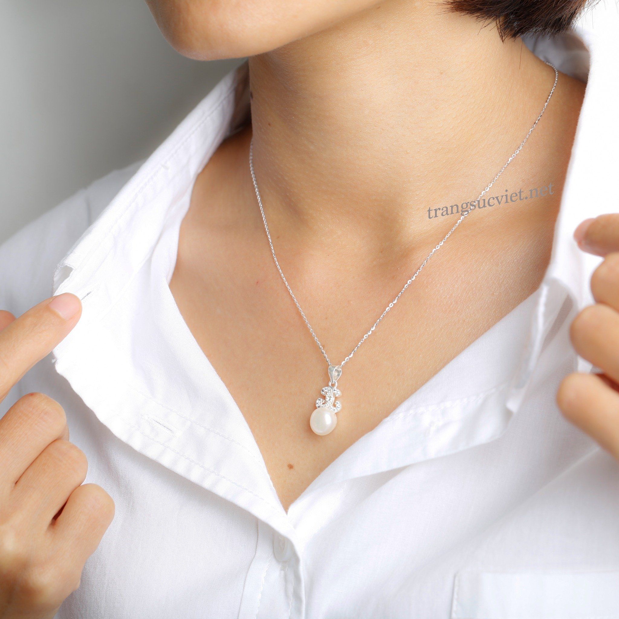 Bộ sưu tập dây chuyền Bạc đính Ngọc Trai thương hiệu Opal