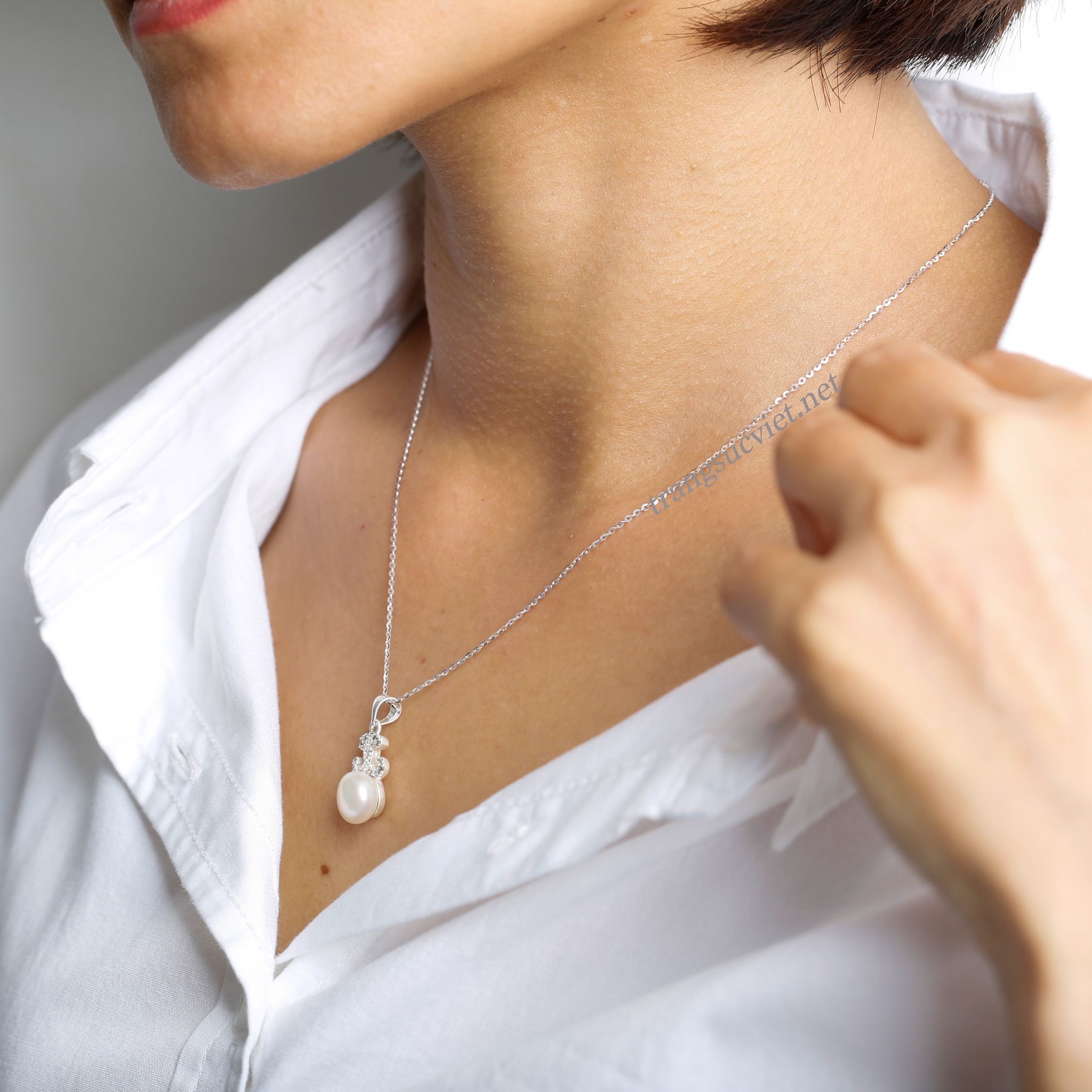 Bộ sưu tập dây chuyền Bạc đính Ngọc Trai thương hiệu Opal