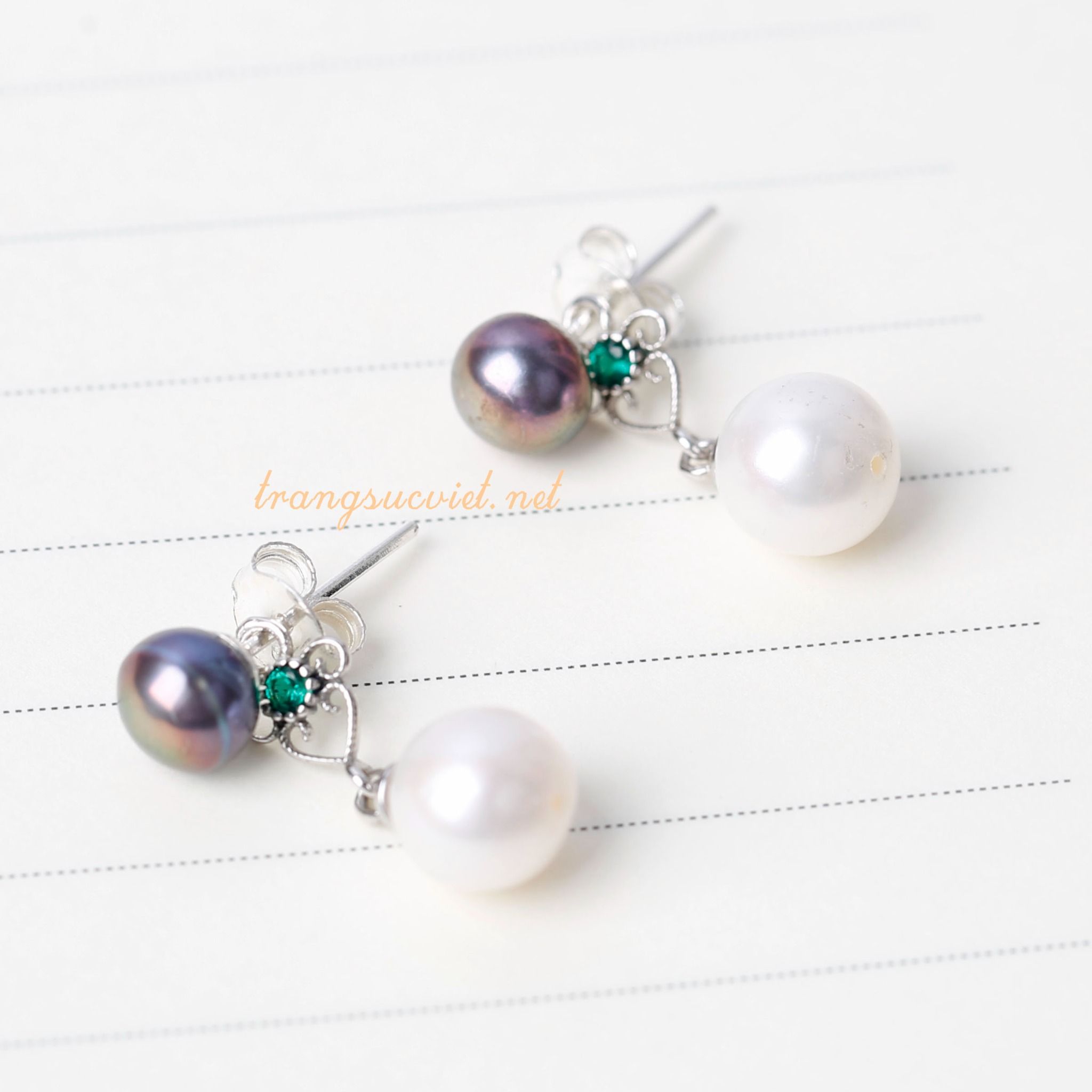 Hoa tai ngọc trai 2 trong 1 phong cách thời trang trẻ trung thương hiệu Opal