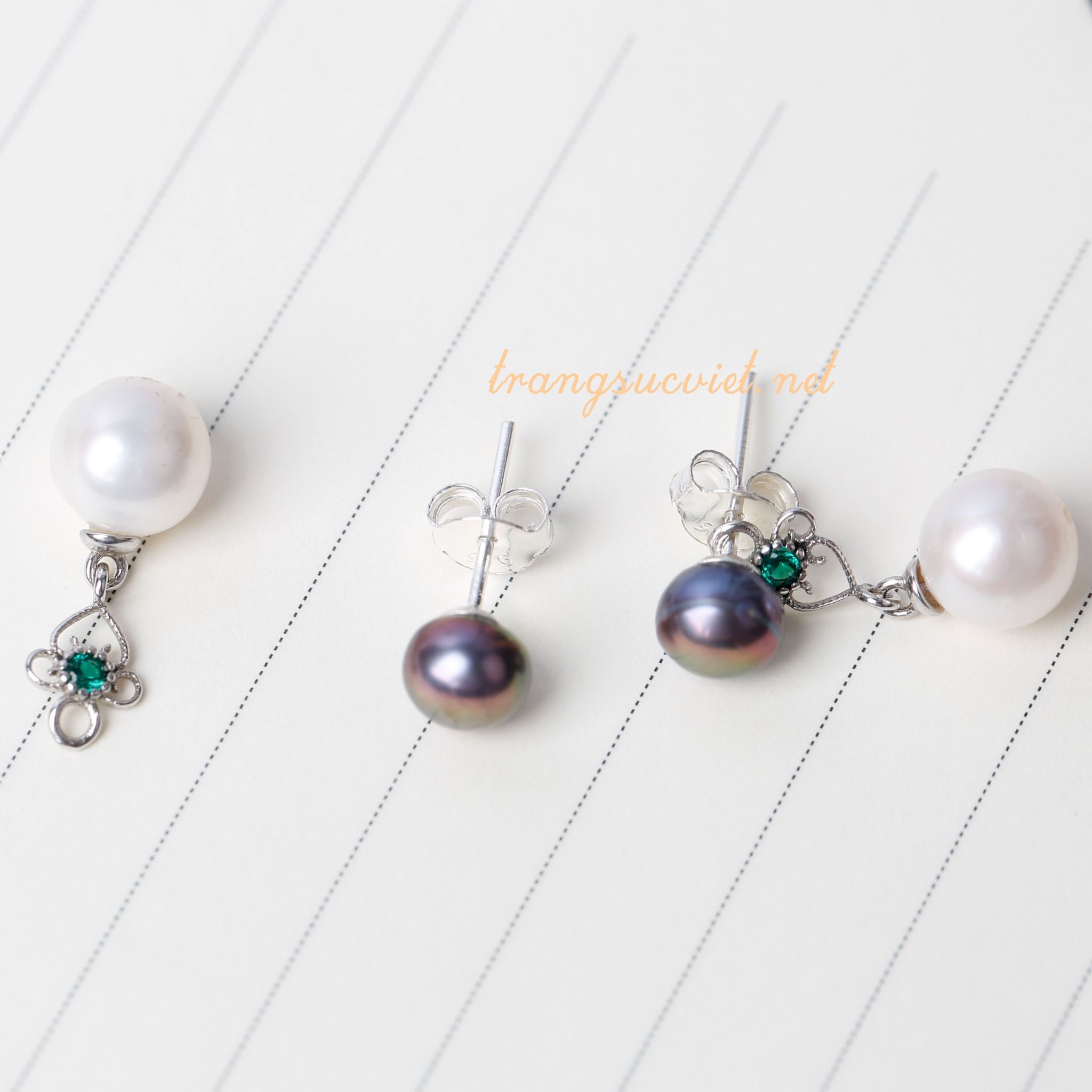Hoa tai ngọc trai 2 trong 1 phong cách thời trang trẻ trung thương hiệu Opal