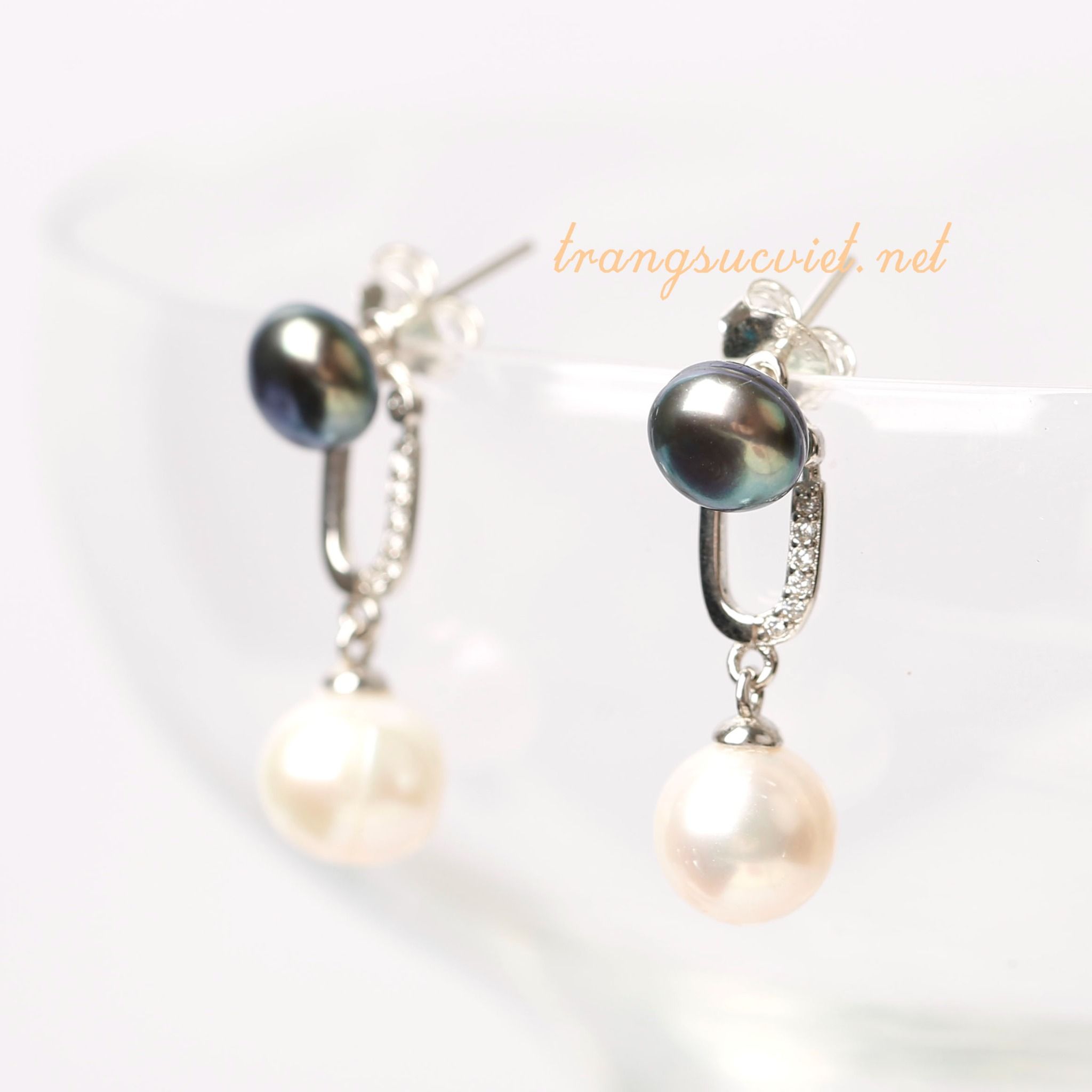 Hoa tai ngọc trai 2 trong 1 phong cách thời trang trẻ trung thương hiệu Opal