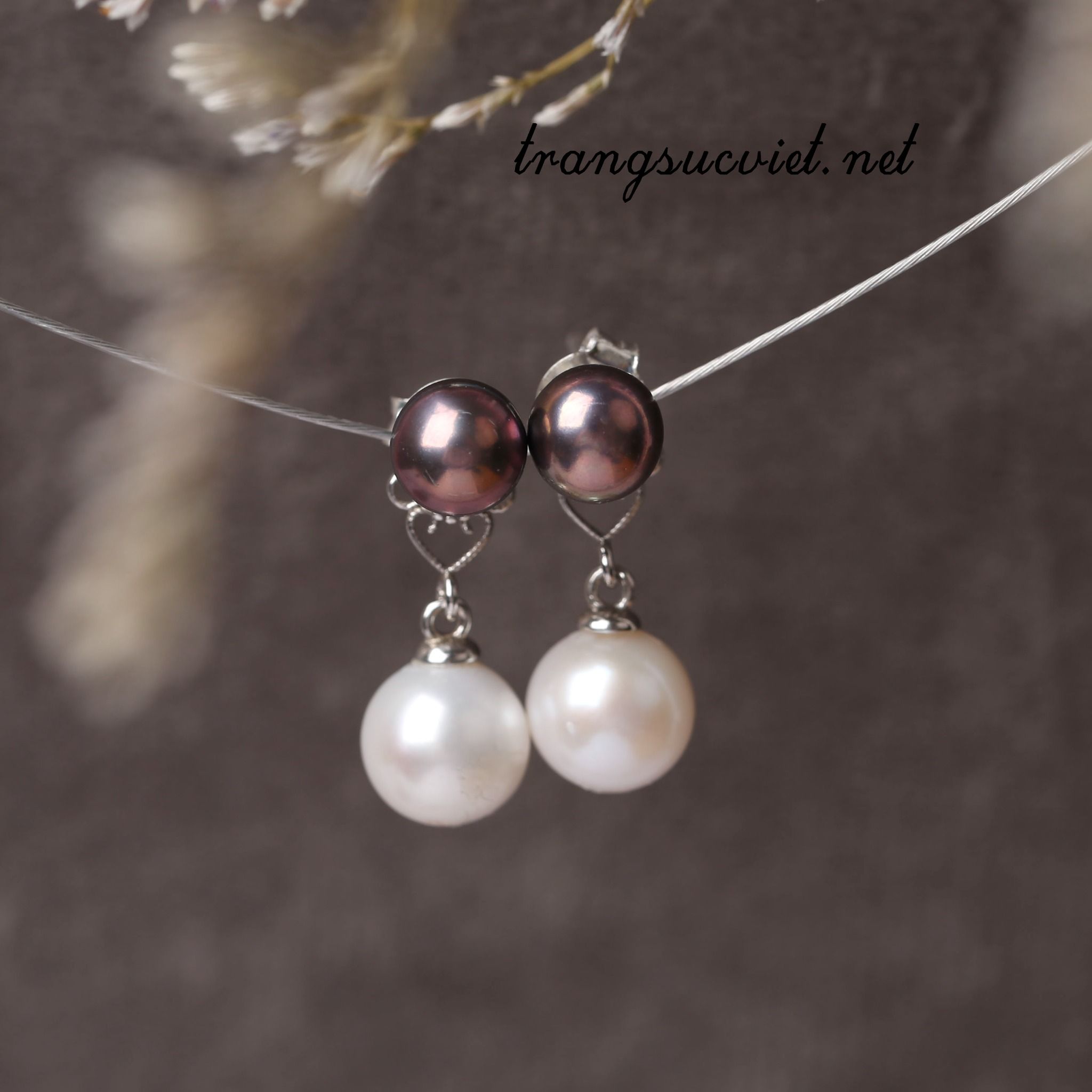 Hoa tai ngọc trai 2 trong 1 phong cách thời trang trẻ trung thương hiệu Opal
