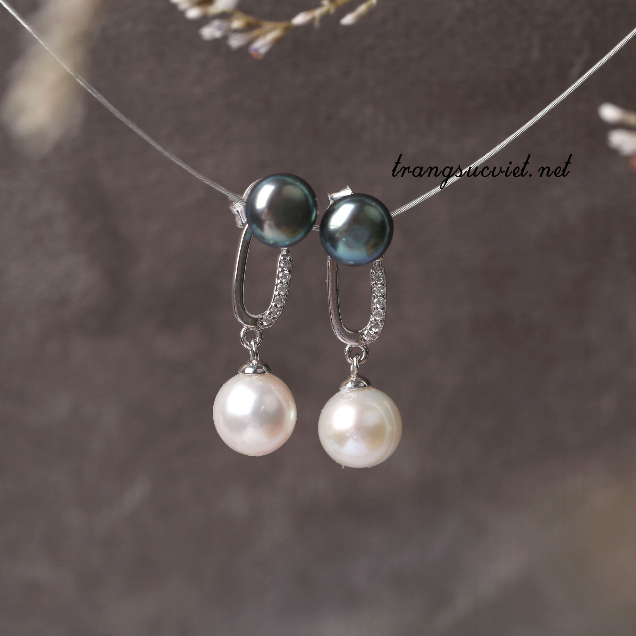 Hoa tai ngọc trai 2 trong 1 phong cách thời trang trẻ trung thương hiệu Opal