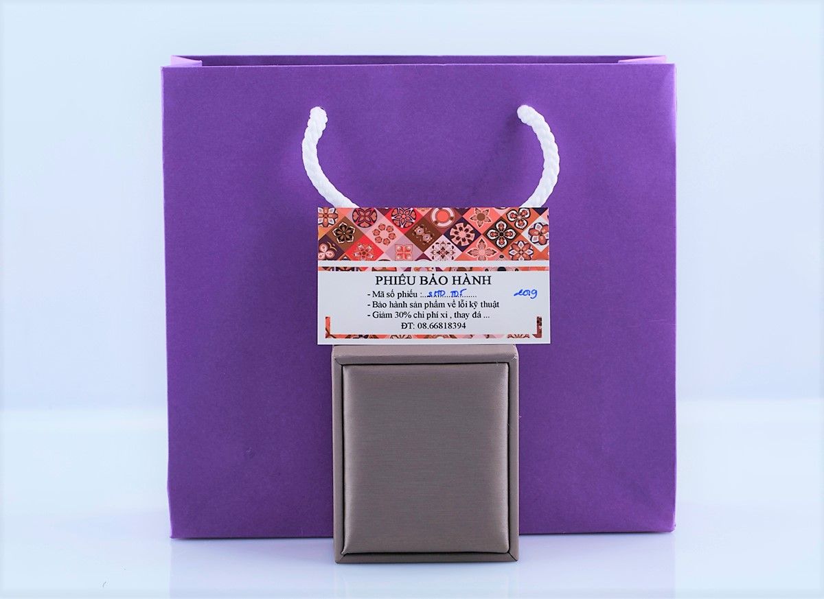 W5-09 Nhẫn Bạc Kim Tiền đính đá Ross trắng may mắn OPAL