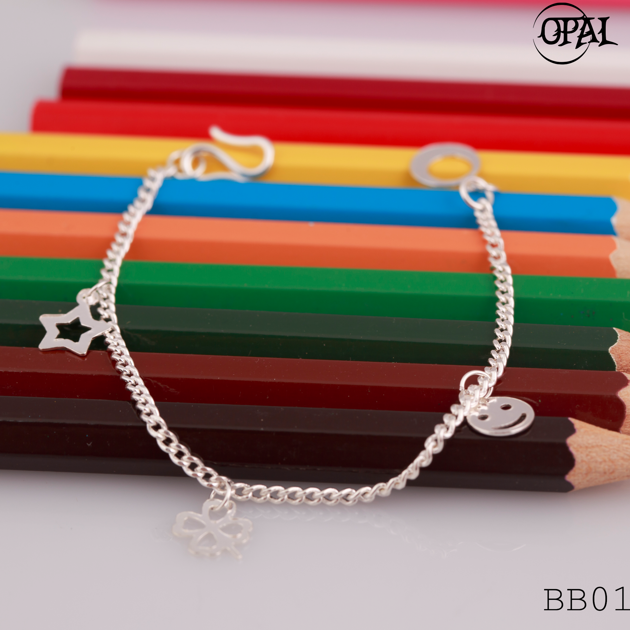 BB01-10 - Lắc tay bạc cho bé Opal