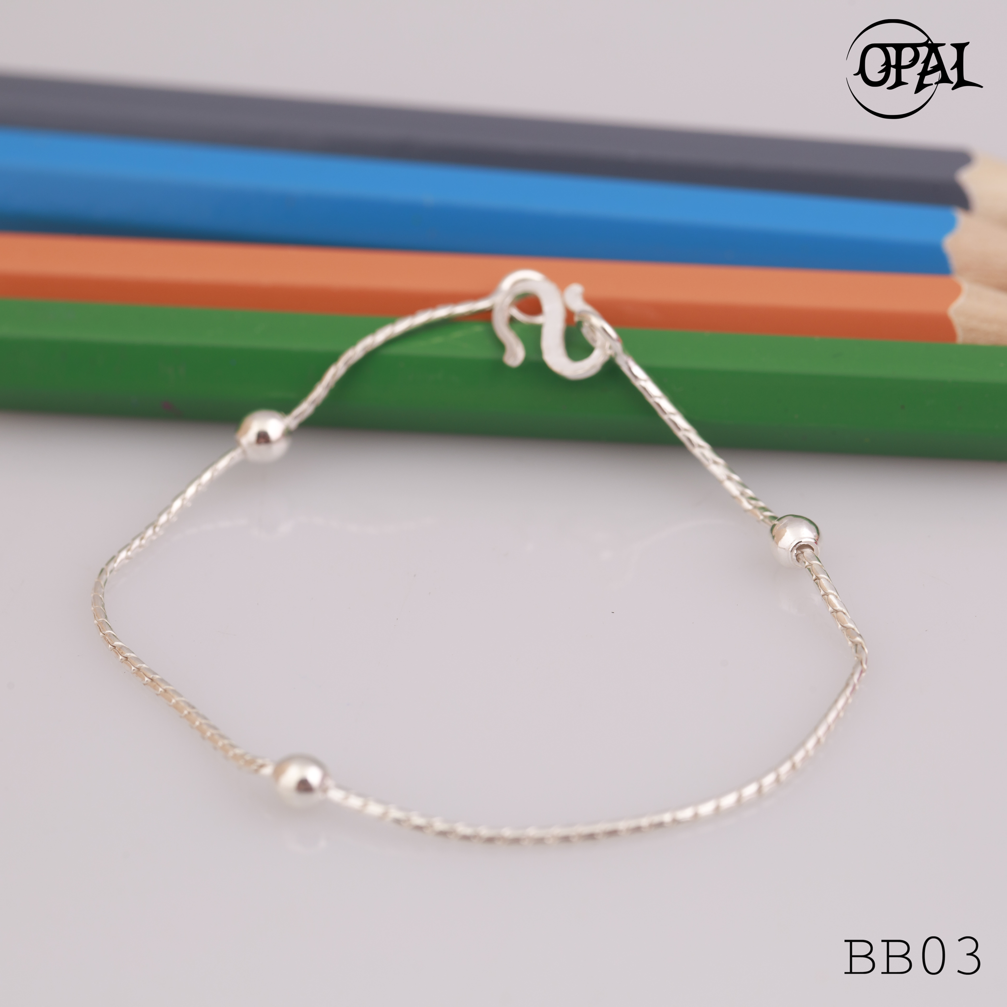 BB01-10 - Lắc tay bạc cho bé Opal