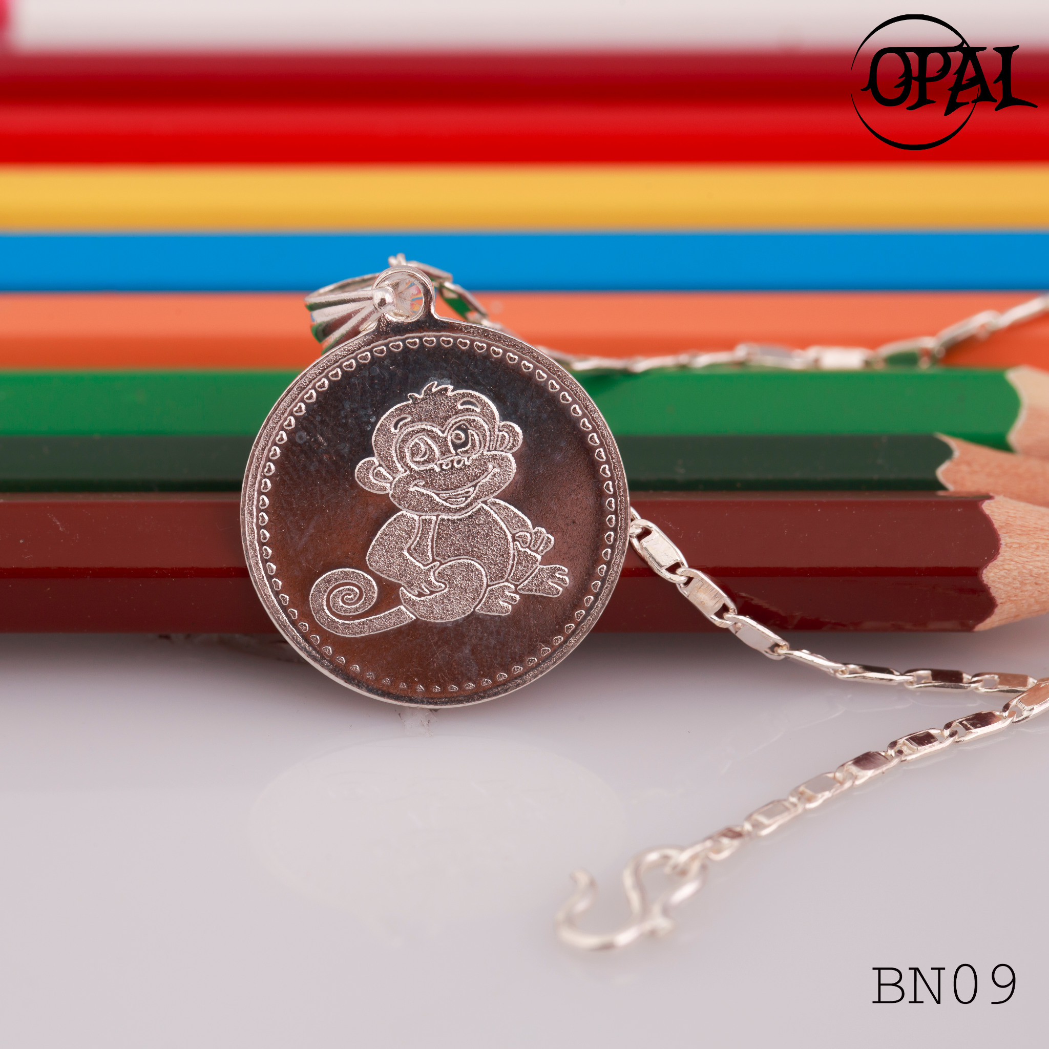 BN01-B12- Dây chuyền bạc con giáp dành cho bé Opal