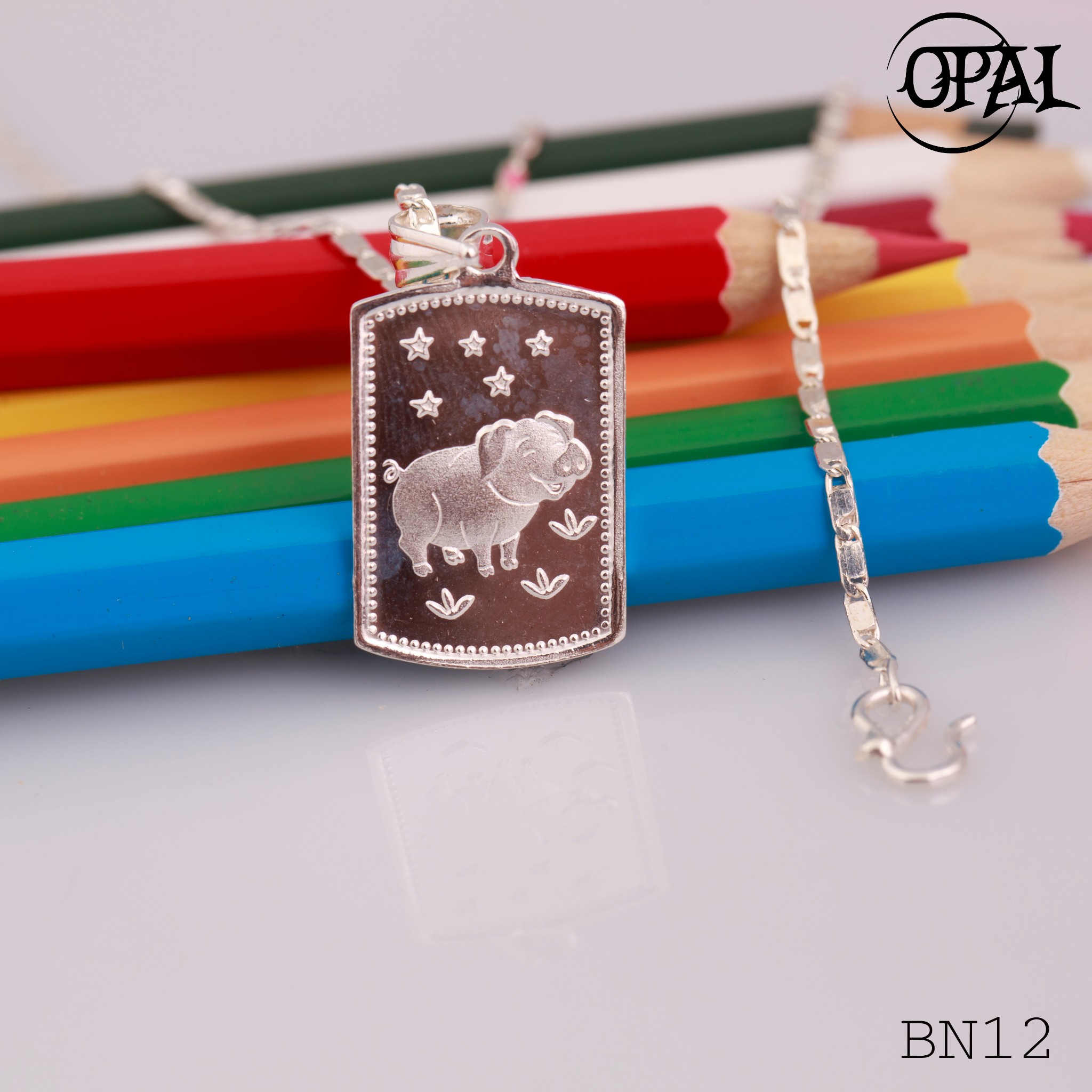 BN01-B12- Dây chuyền bạc con giáp dành cho bé Opal