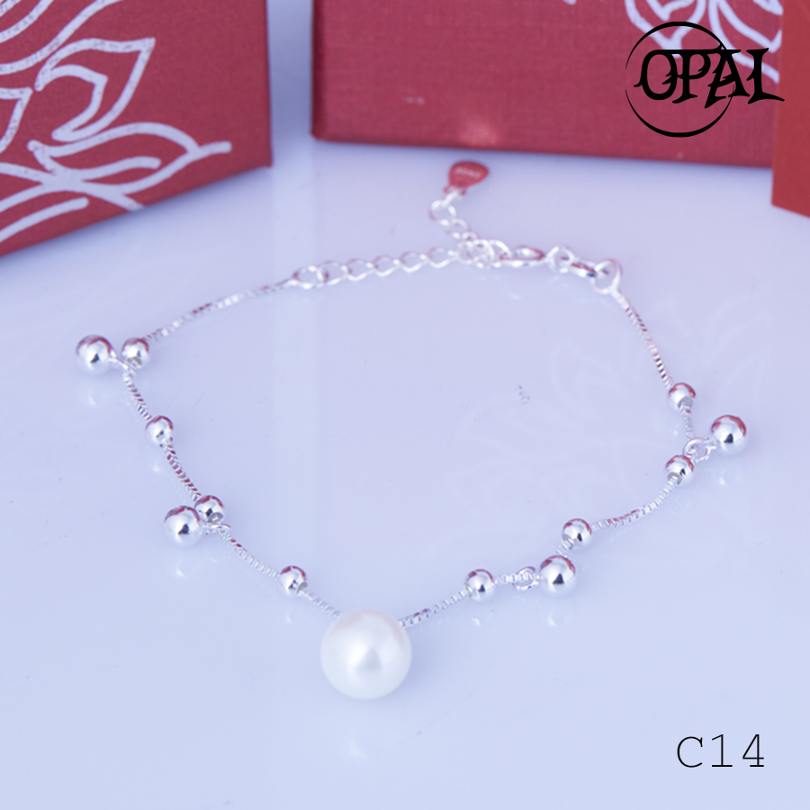 C14 - Lắc tay bạc đính Ngọc Trai OPAL