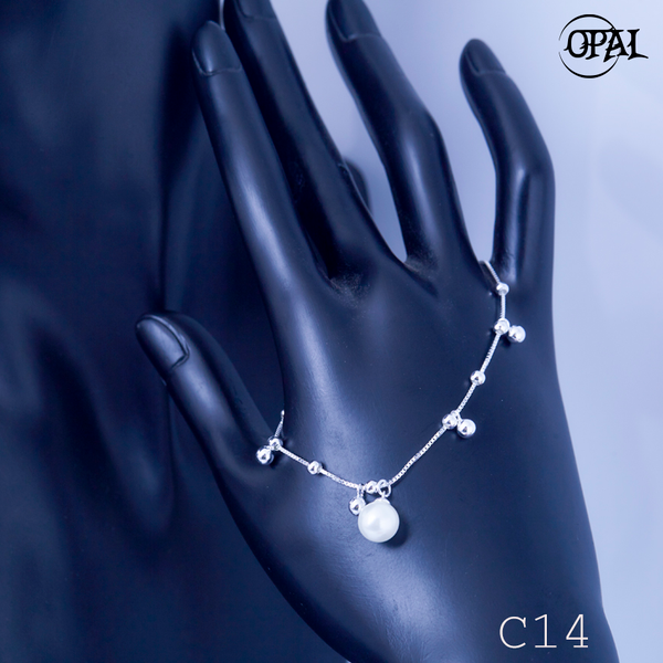  C14 - Lắc tay bạc đính Ngọc Trai OPAL 