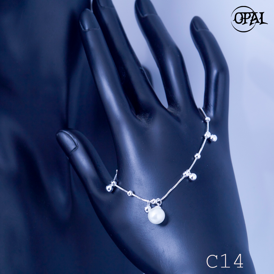 C14 - Lắc tay bạc đính Ngọc Trai OPAL