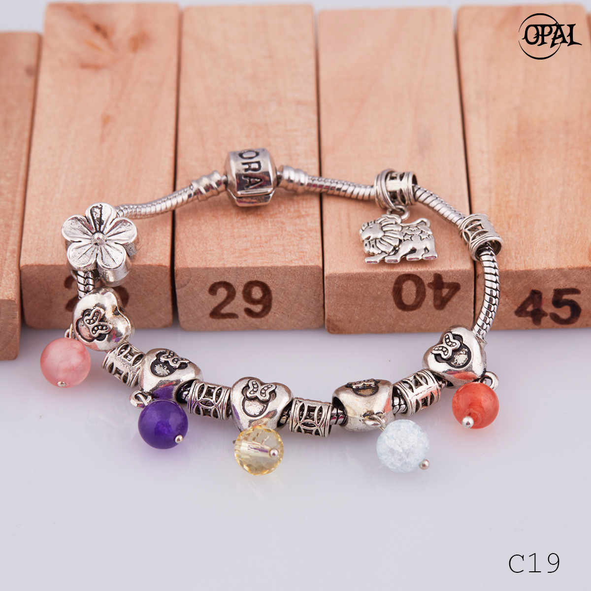C19- Vòng tay charm Opal