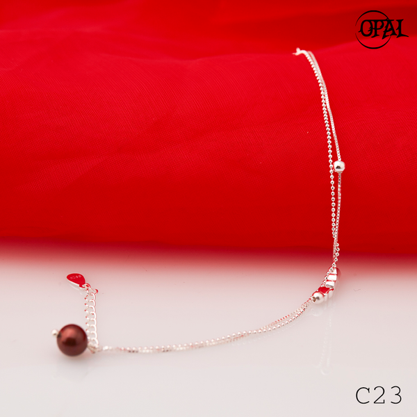  C23- Lắc tay bạc đính Ngọc Trai OPAL 