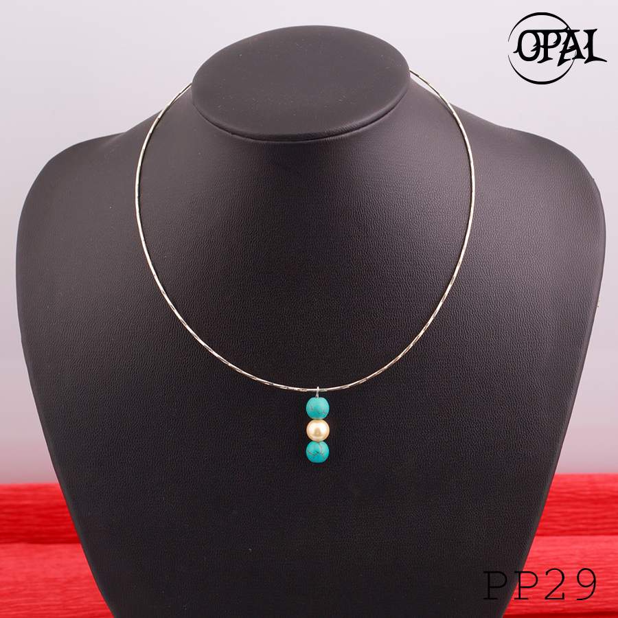 PP29- Dây chuyền bạc kèm mặt Ngọc Trai OPAL