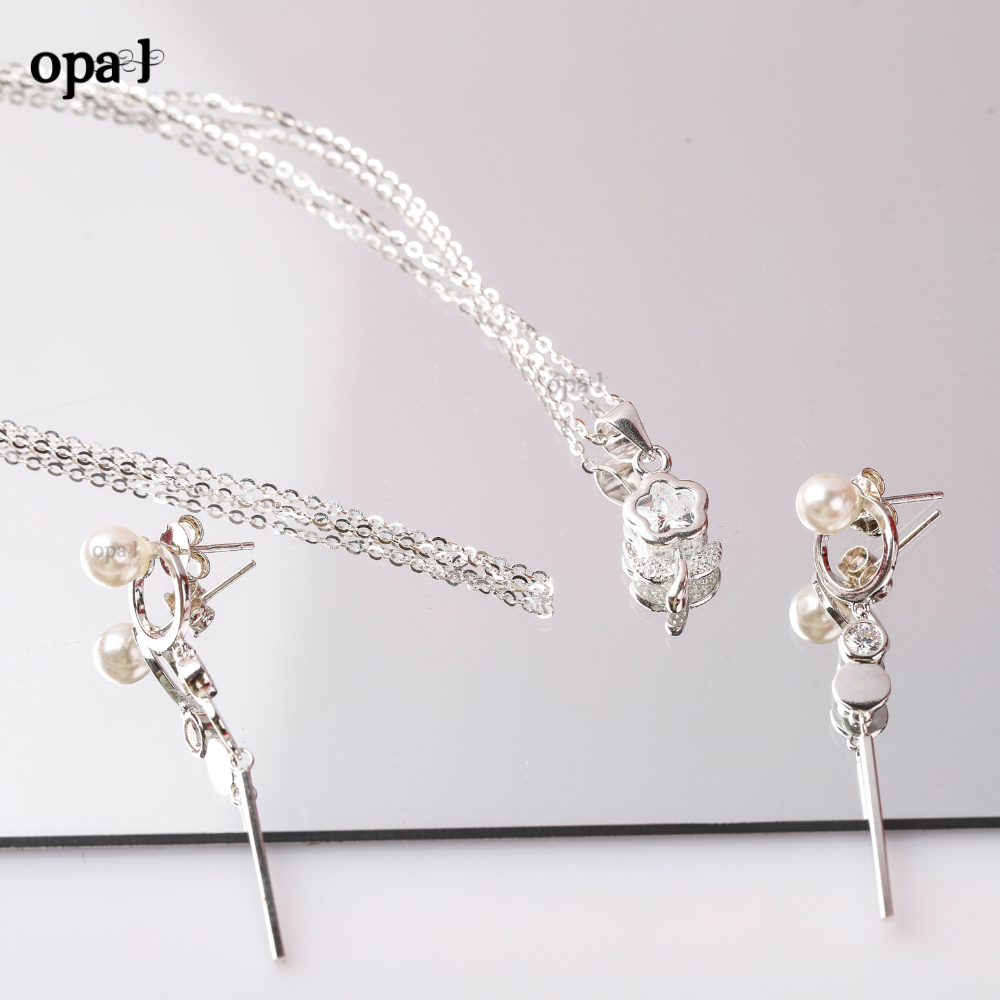  Bộ dây chuyền và hoa tai ngọc trai thương hiệu Opal HT2 