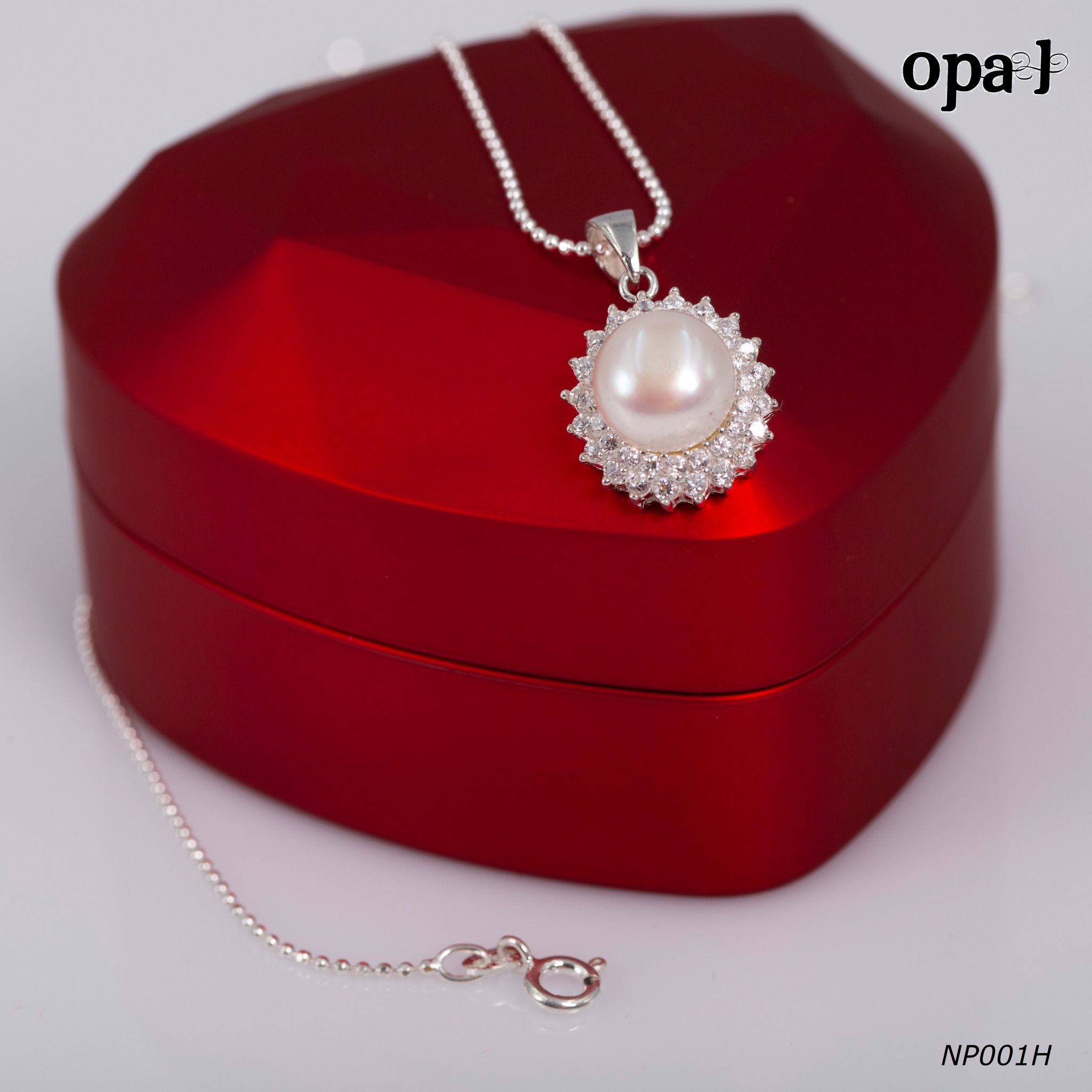 NP001H - Dây chuyền bạc kèm mặt ngọc trai OPAL