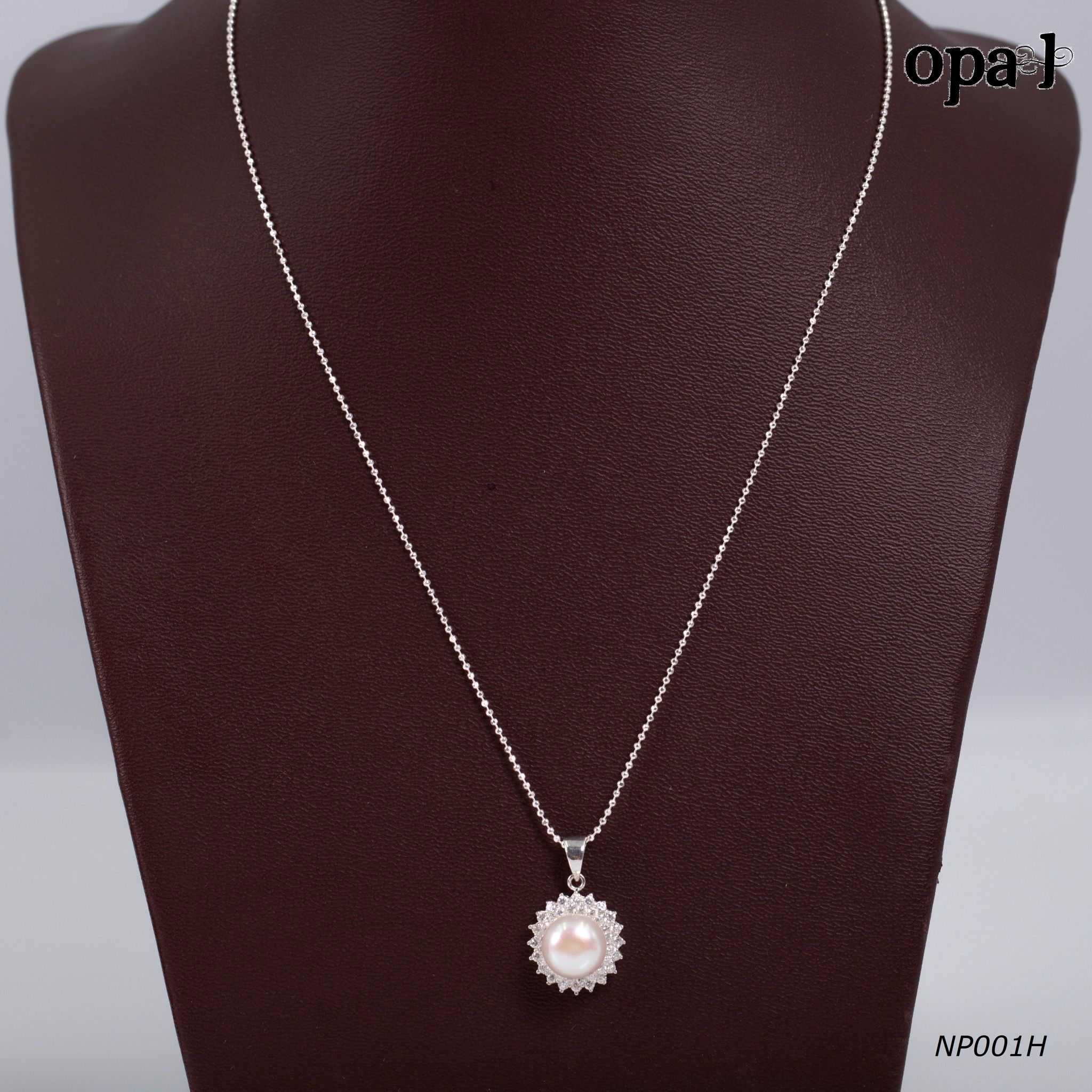 NP001H - Dây chuyền bạc kèm mặt ngọc trai OPAL