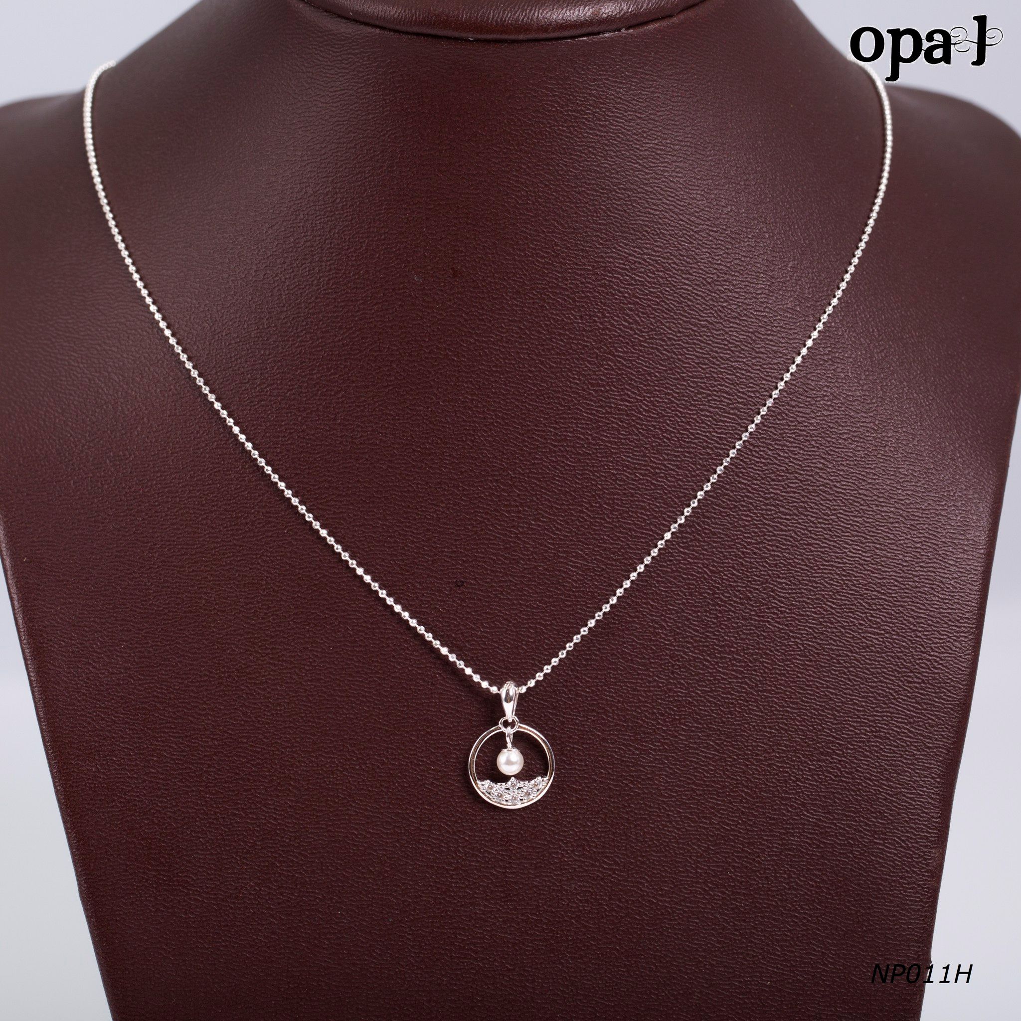 NP011H -Dây chuyền bạc kèm mặt ngọc trai OPAL