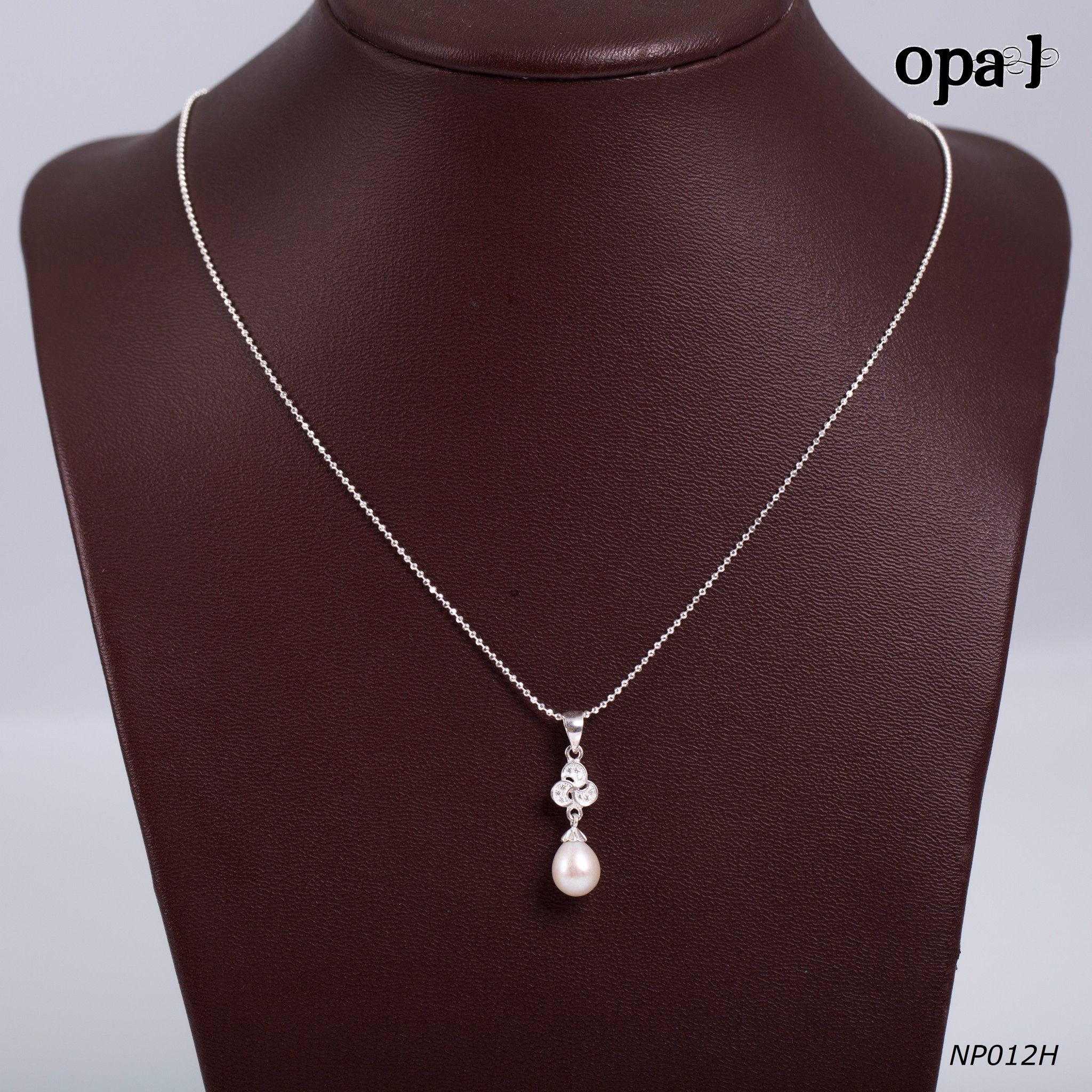NP012H -Dây chuyền bạc kèm mặt ngọc trai OPAL