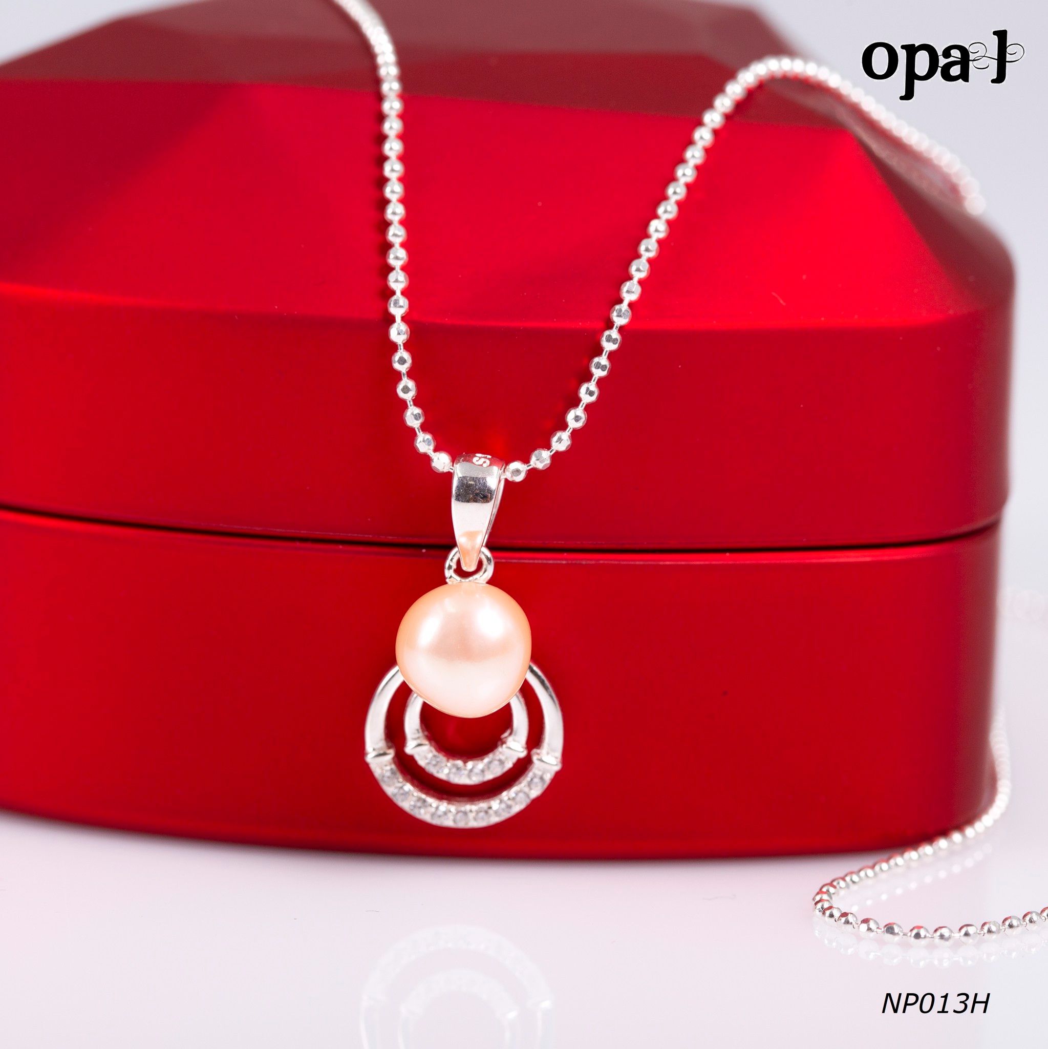 NP013H -Dây chuyền bạc kèm mặt ngọc trai OPAL