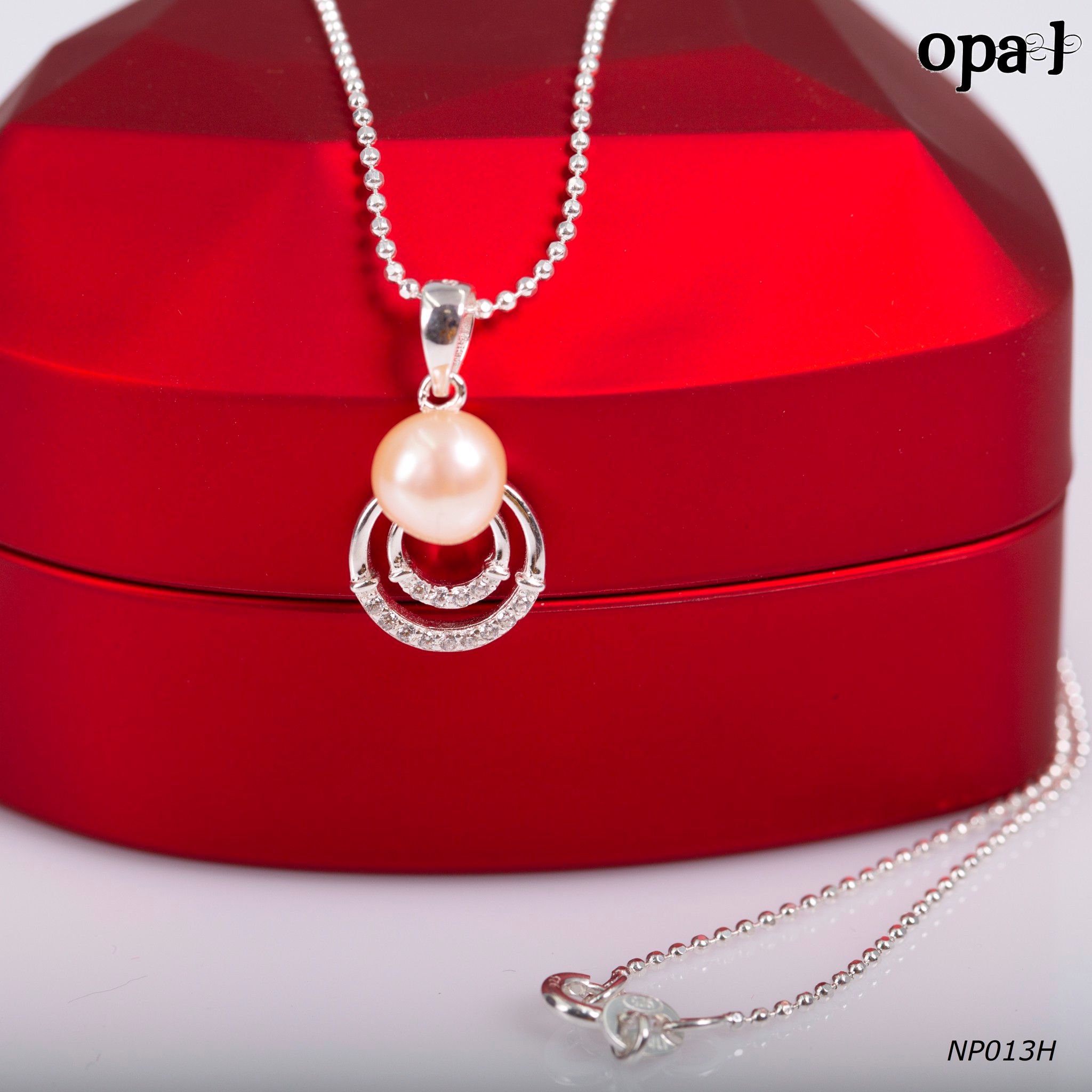 NP013H -Dây chuyền bạc kèm mặt ngọc trai OPAL