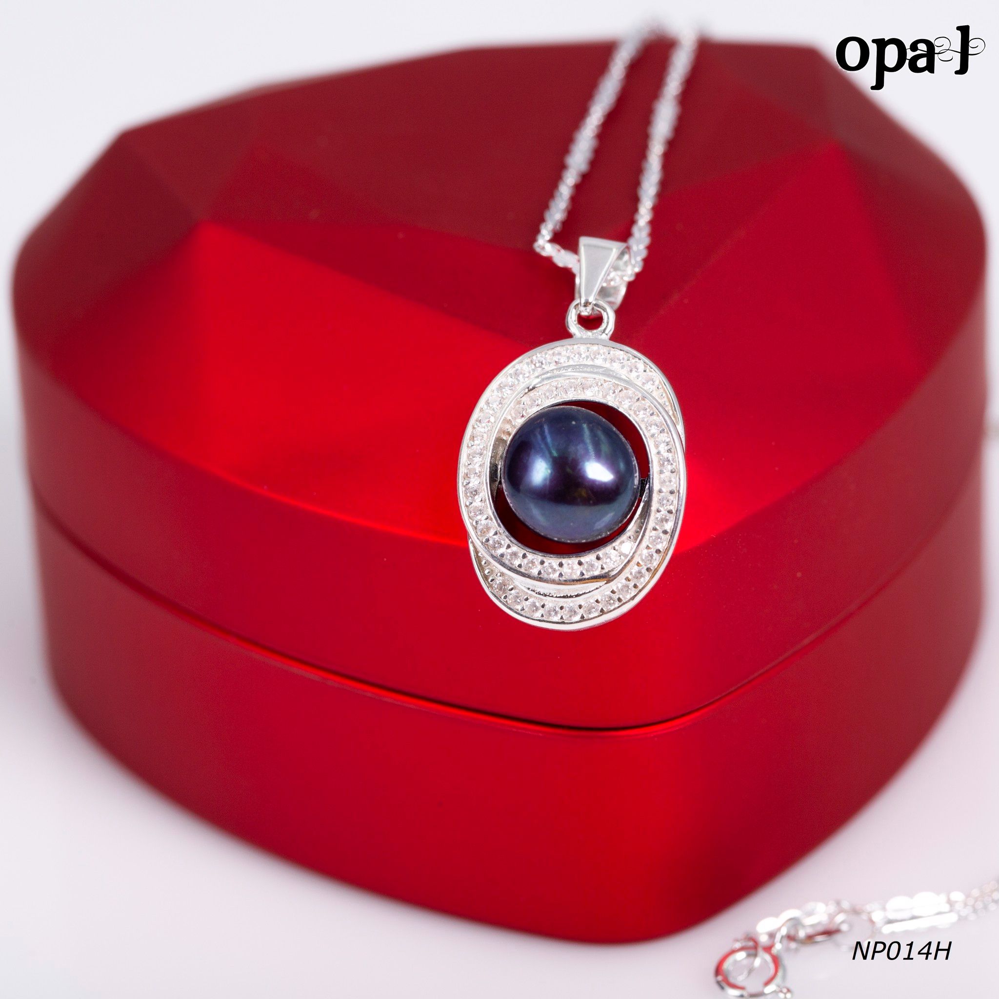 NP014H -Dây chuyền bạc kèm mặt ngọc trai OPAL