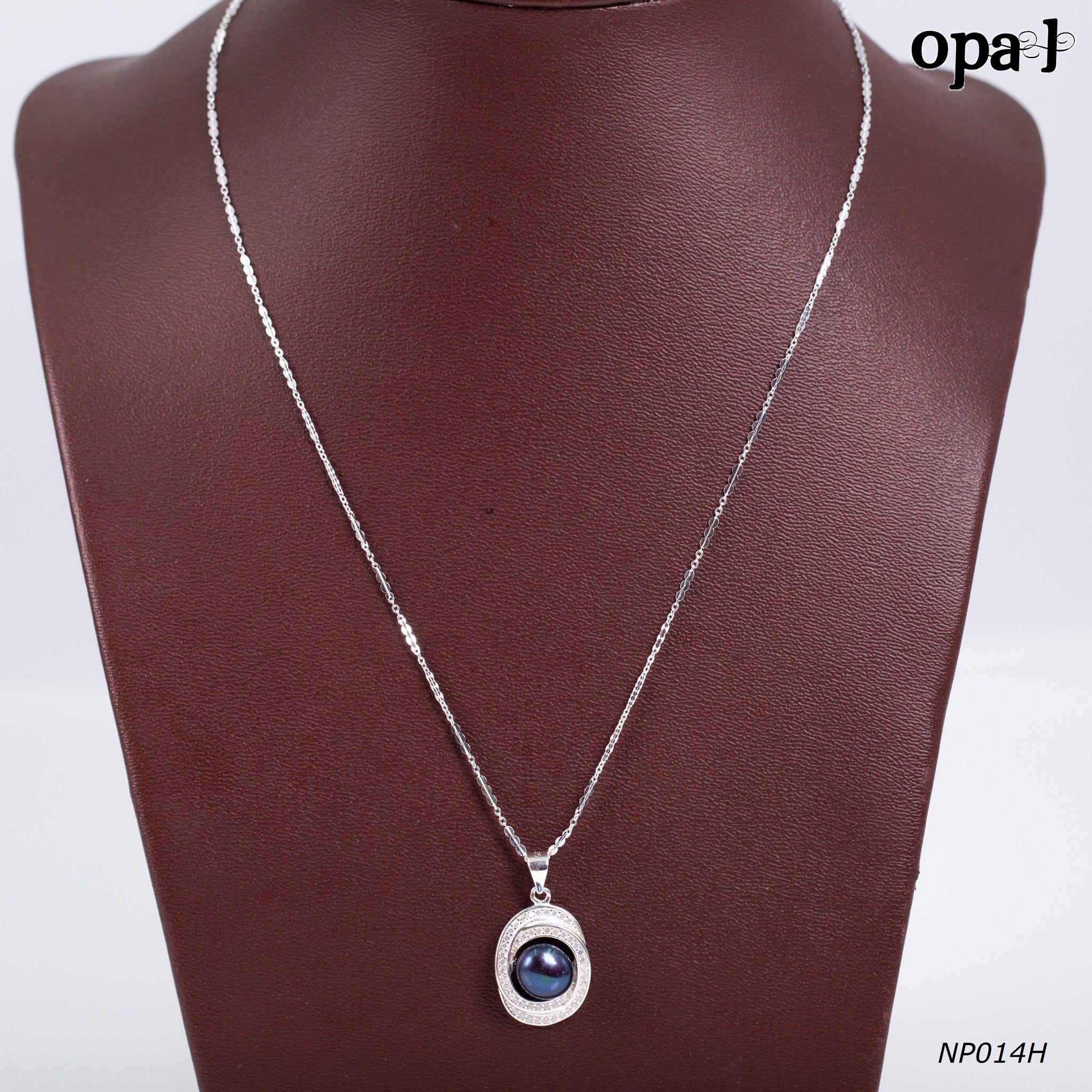 NP014H -Dây chuyền bạc kèm mặt ngọc trai OPAL