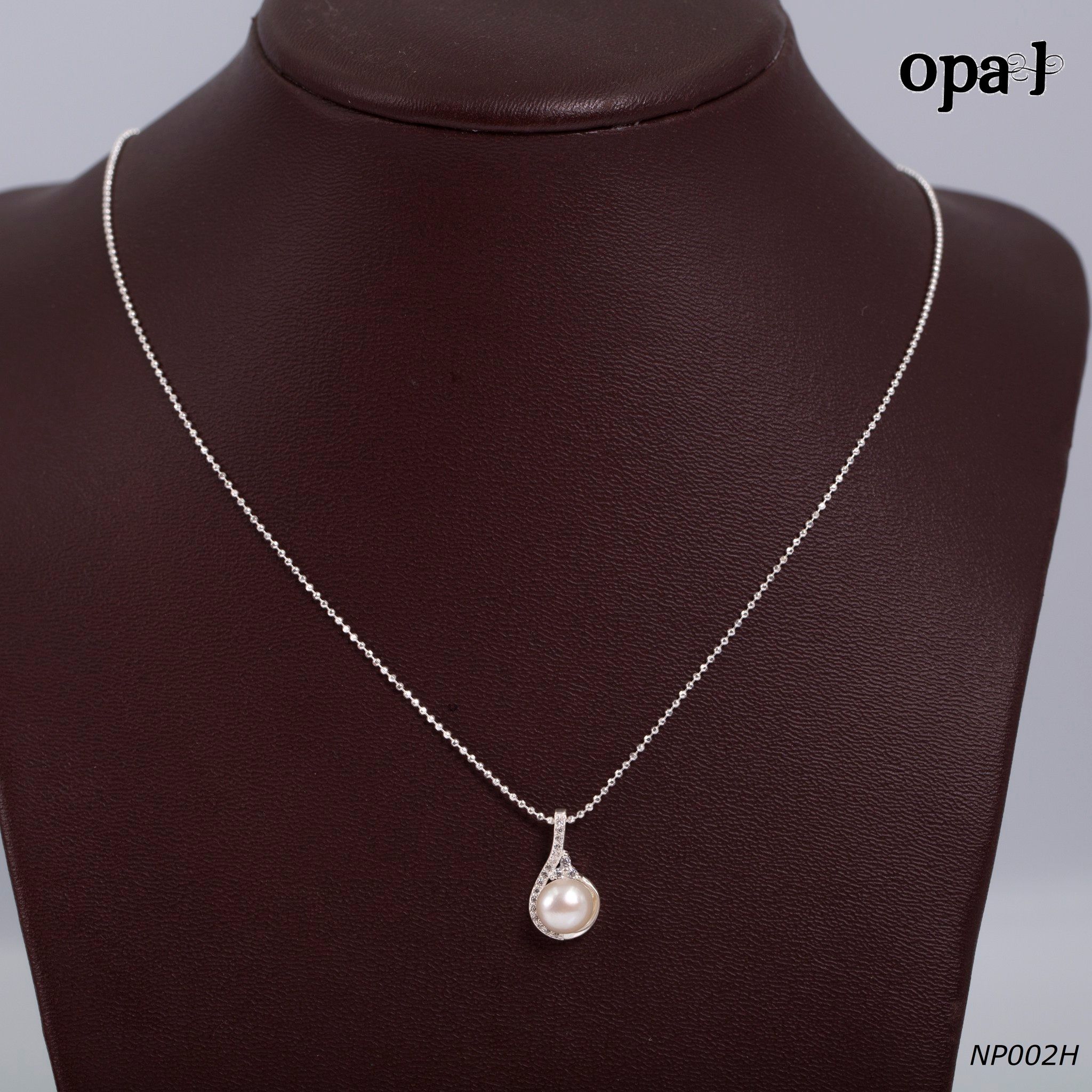 NP002H - Dây chuyền bạc kèm mặt ngọc trai OPAL