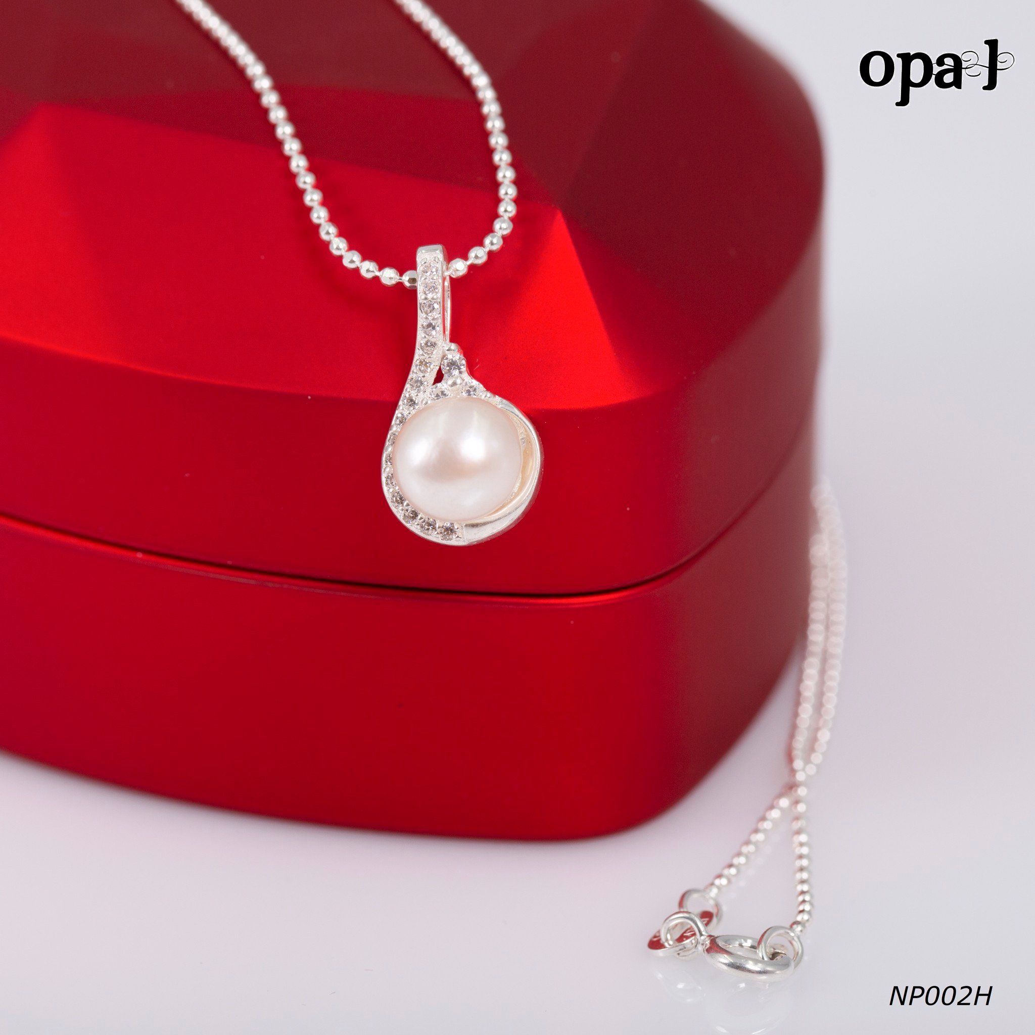 NP002H - Dây chuyền bạc kèm mặt ngọc trai OPAL
