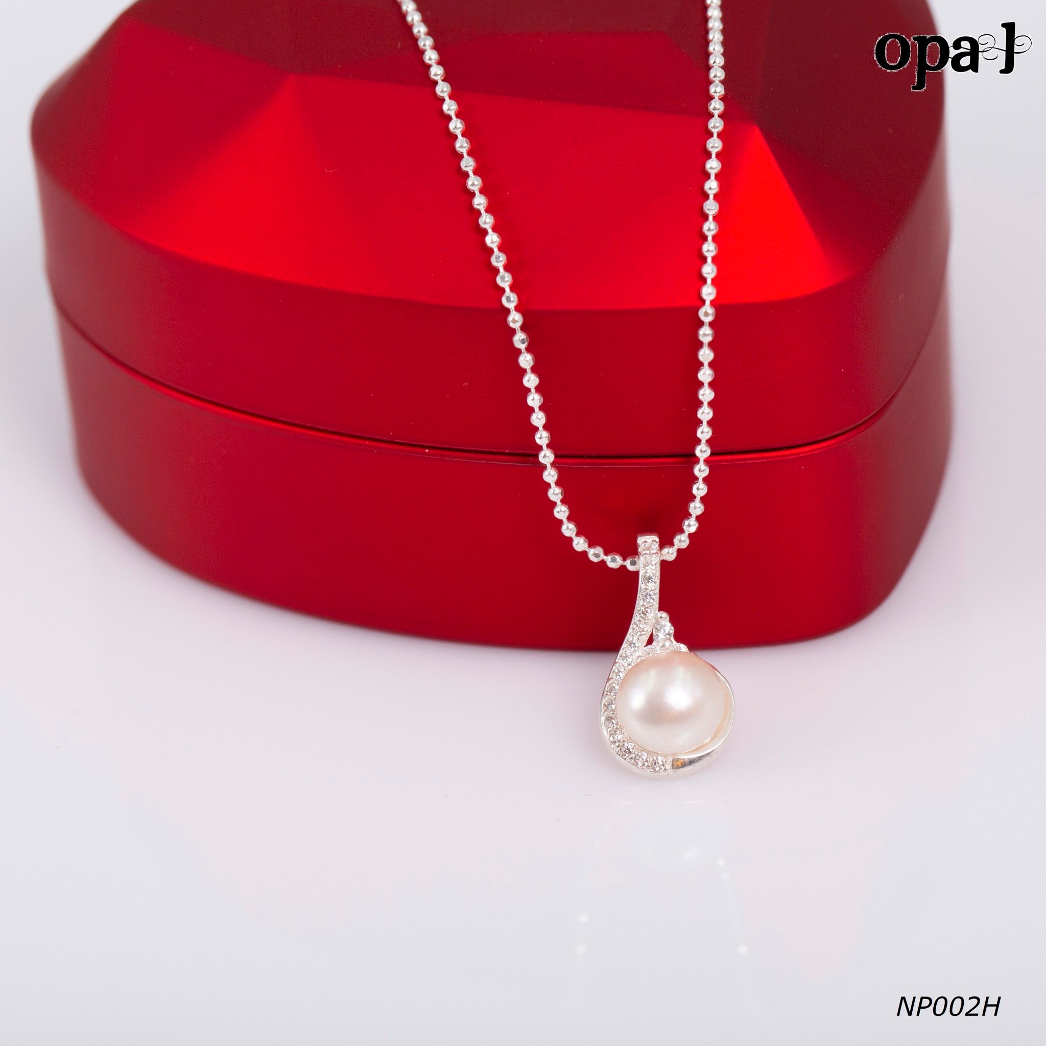 NP002H - Dây chuyền bạc kèm mặt ngọc trai OPAL