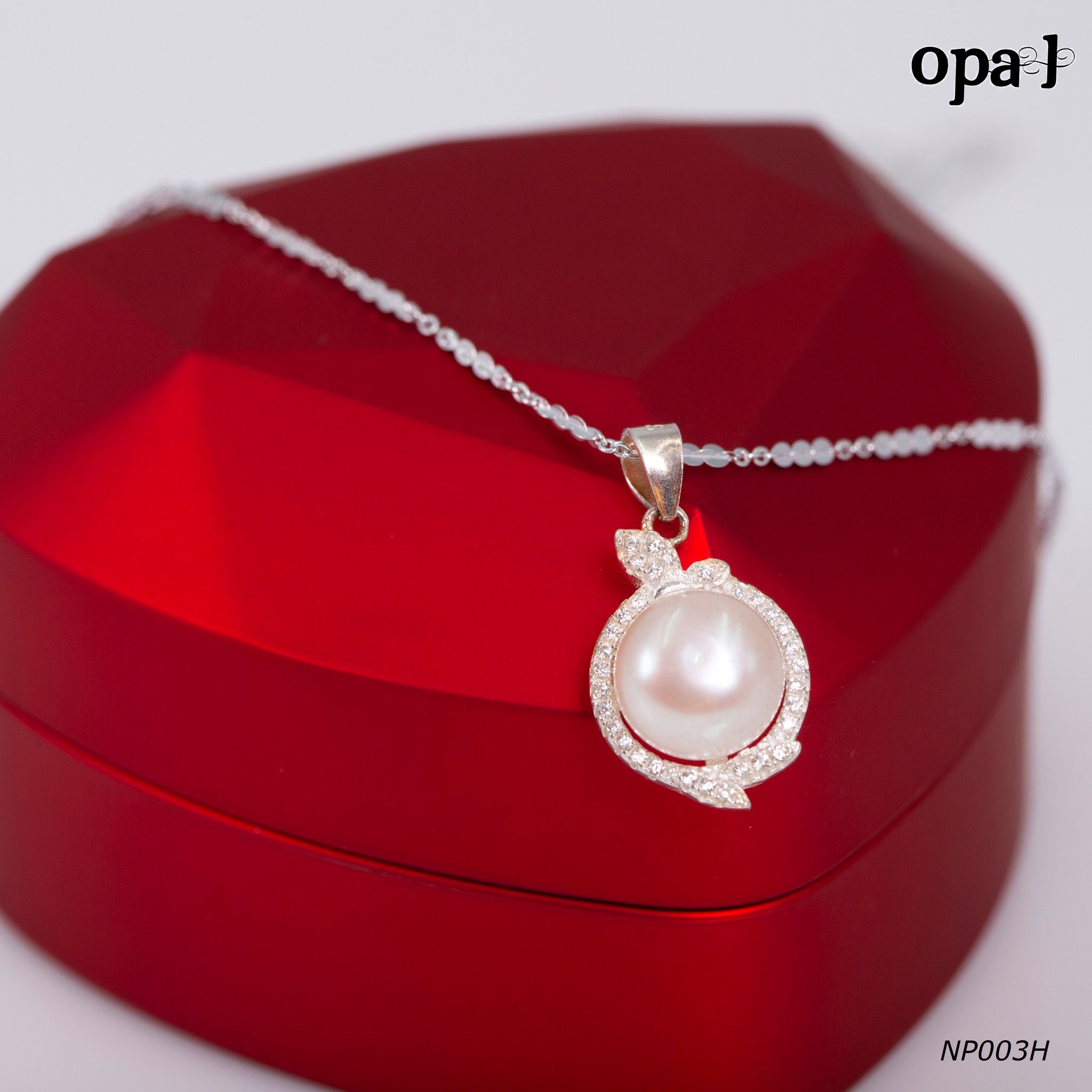 NP003H - Dây chuyền bạc kèm mặt ngọc trai OPAL