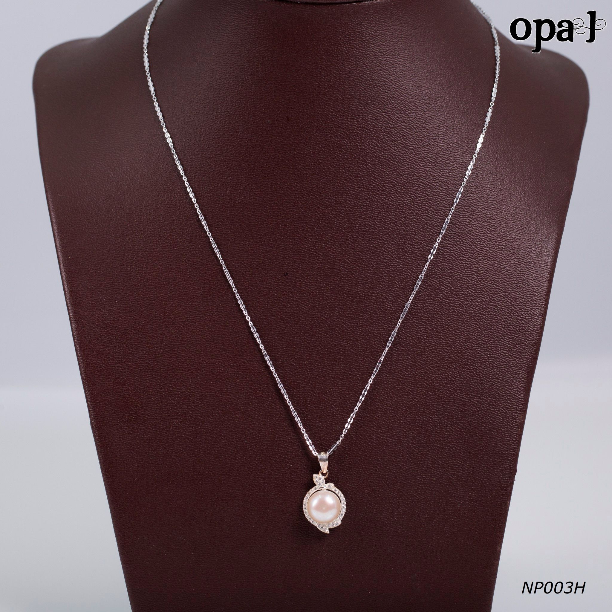 NP003H - Dây chuyền bạc kèm mặt ngọc trai OPAL