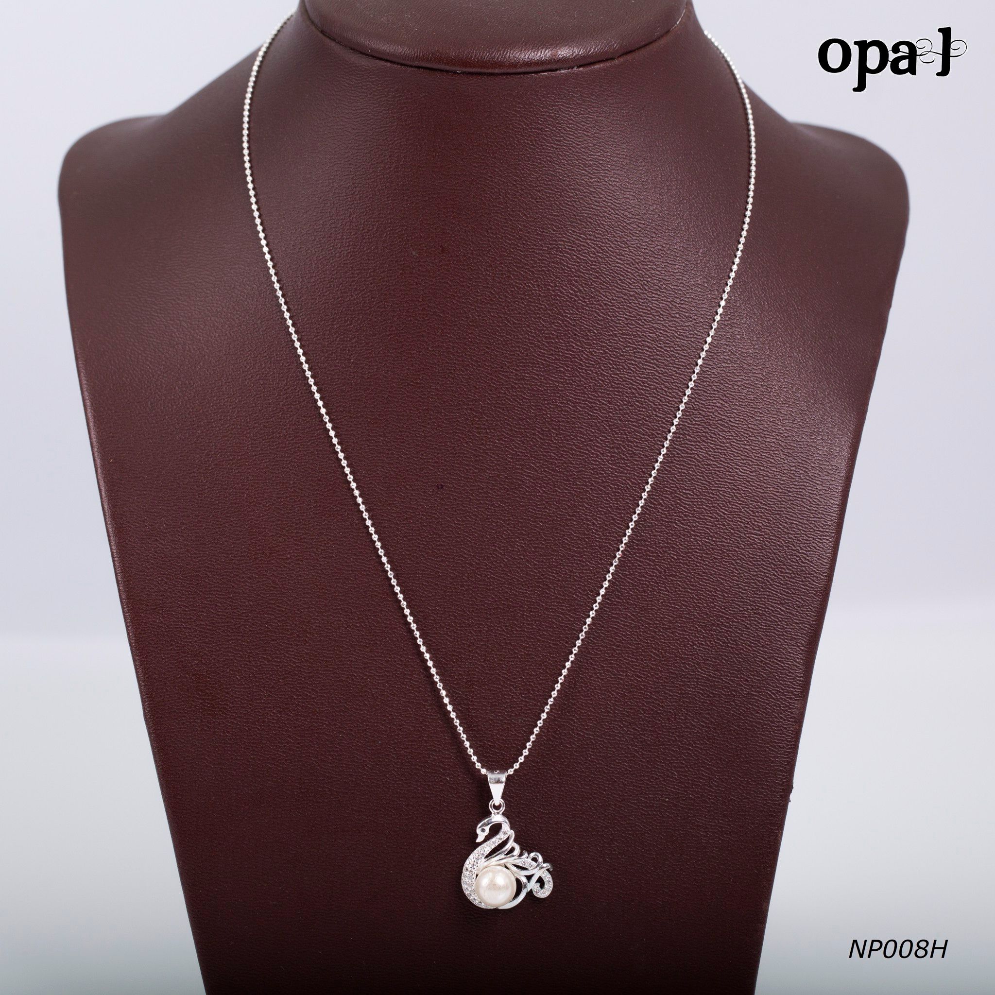 NP008H -Dây chuyền bạc kèm mặt ngọc trai OPAL
