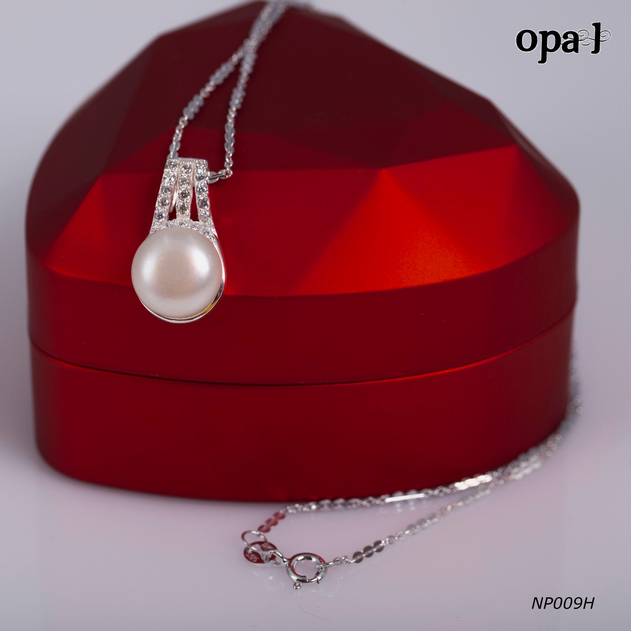 NP009H -Dây chuyền bạc kèm mặt ngọc trai OPAL