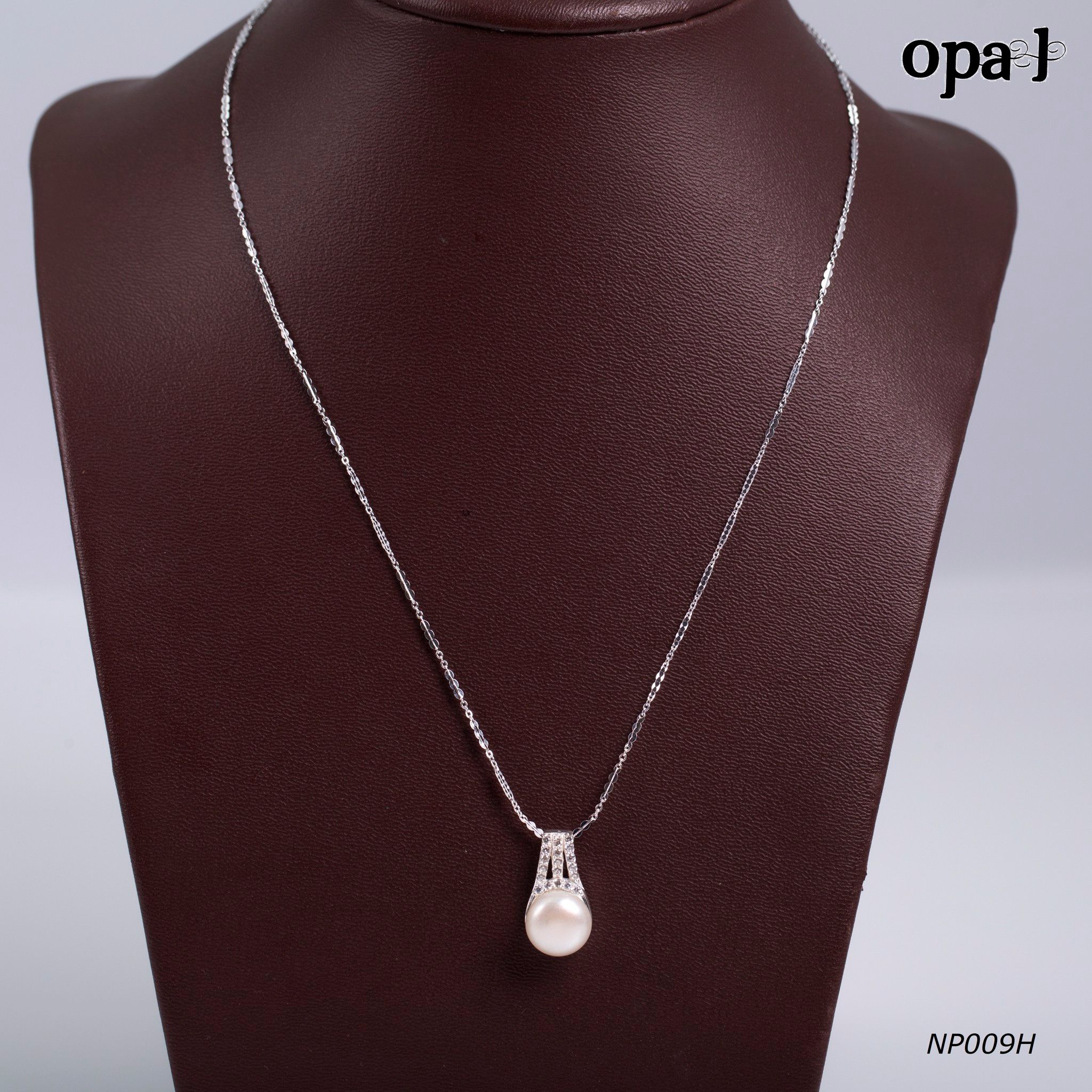 NP009H -Dây chuyền bạc kèm mặt ngọc trai OPAL