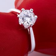 W4-DQ5501 - NHẪN BẠC 6 CHẤU ĐÍNH ĐÁ ROSS 7LI OPAL
