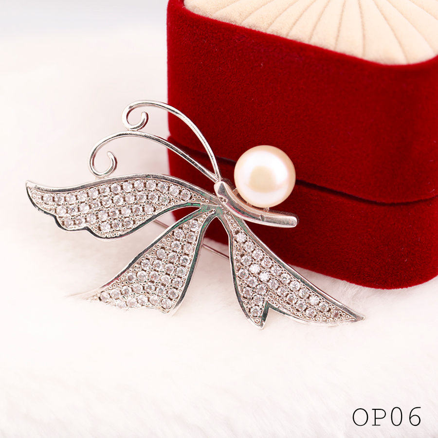 OP06 - Cài áo đính ngọc trai OPAL