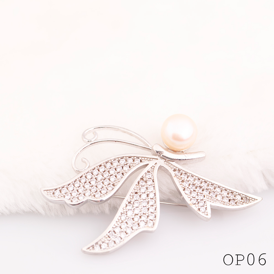 OP06 - Cài áo đính ngọc trai OPAL
